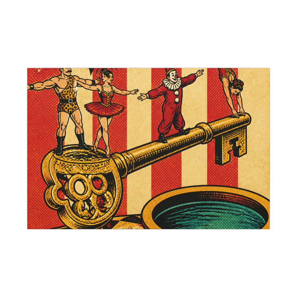 Giant Key Performance Wall Art Canvas 24×36 Pop Art Restaurant Decor Maximalist Print