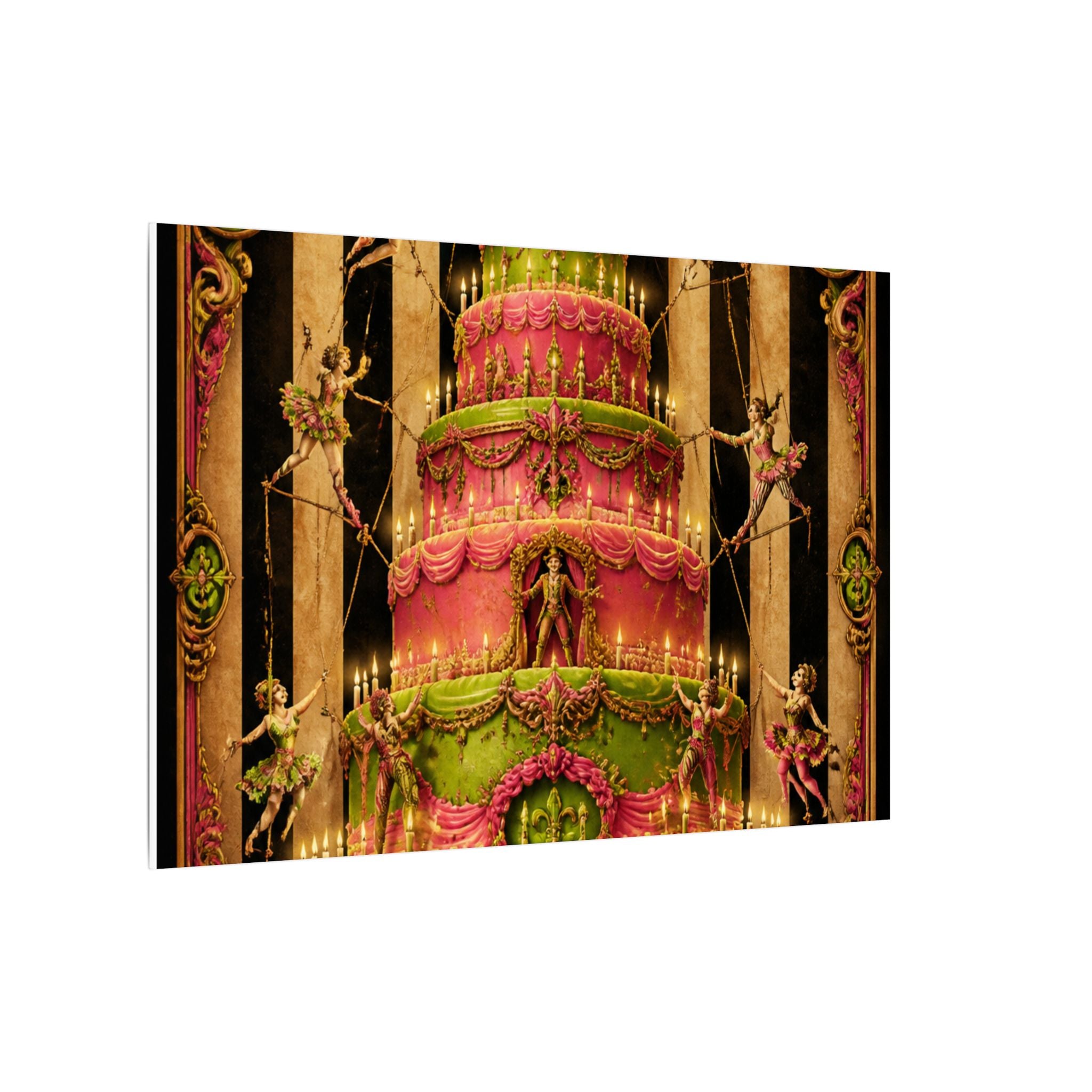 Birthday Cake Trapeze Wall Art Canvas 24×36 Baroque Studio Decor Maximalist Print