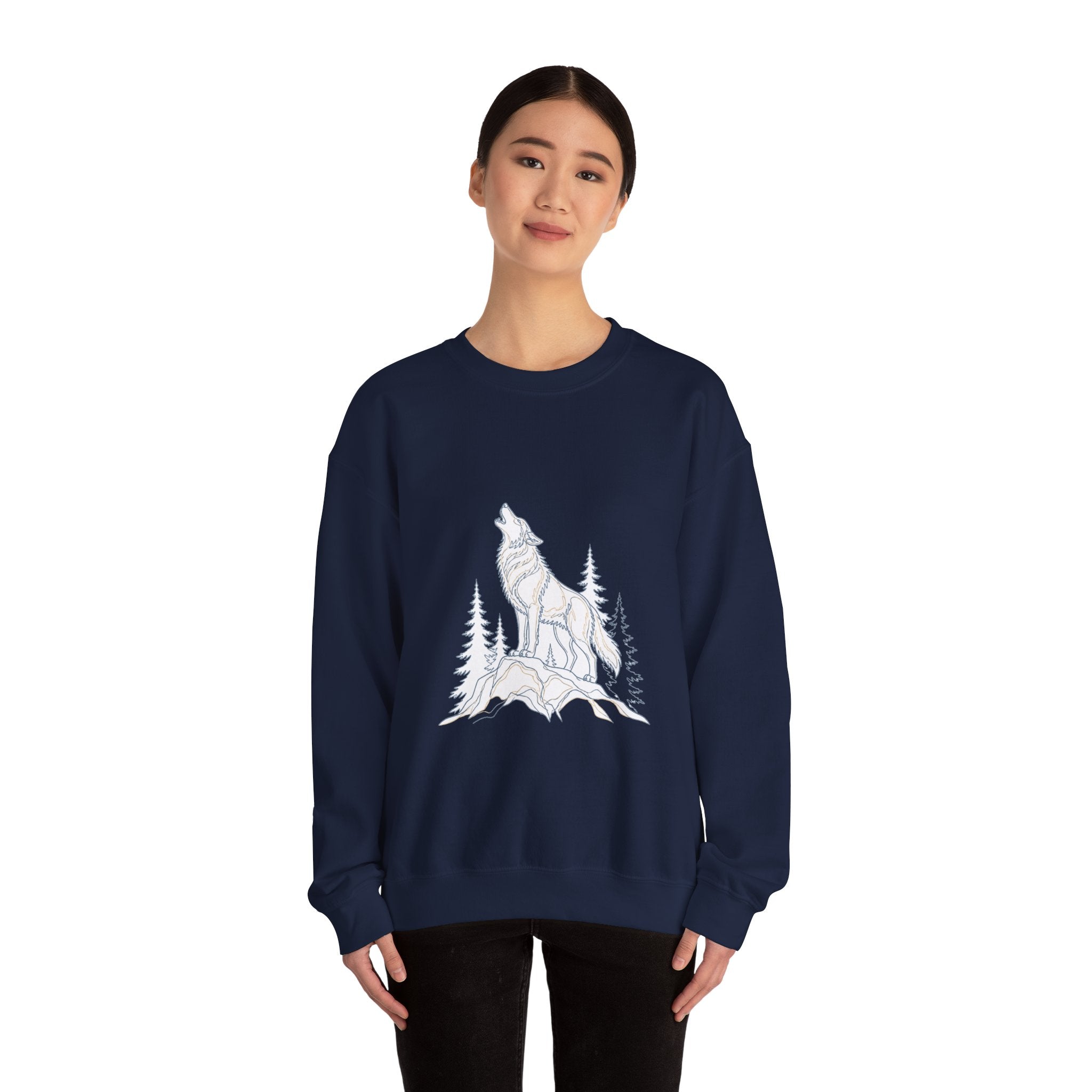 Matching Couple Sweatshirt - Wolf & Dove Matching Couple Comfort Colors Crew Minimalist Art His Hers Christmas Gift - Design A