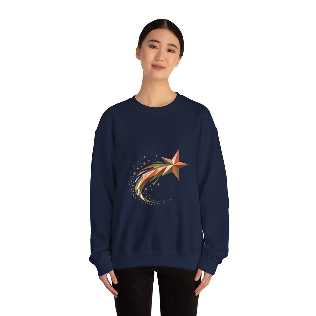 Matching Couple Sweatshirt - Shooting Star & North Star Matching Couple Comfort Colors Crew Geometric Art His Hers Love Gift - Design A