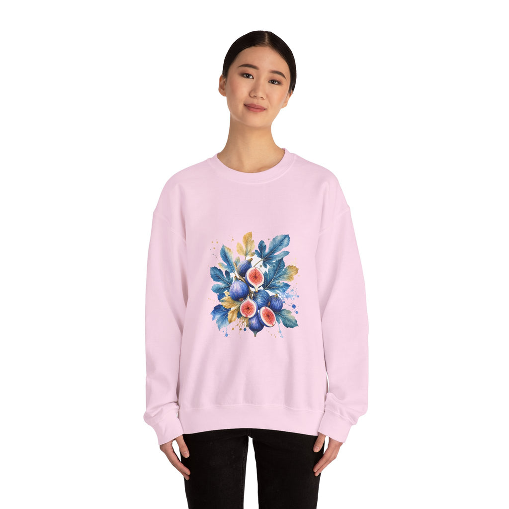 Matching Couple Sweatshirt - Olive Branch & Fig Matching Couple Comfort Colors Crew Watercolor Art His Hers Birthday Gift - Design B