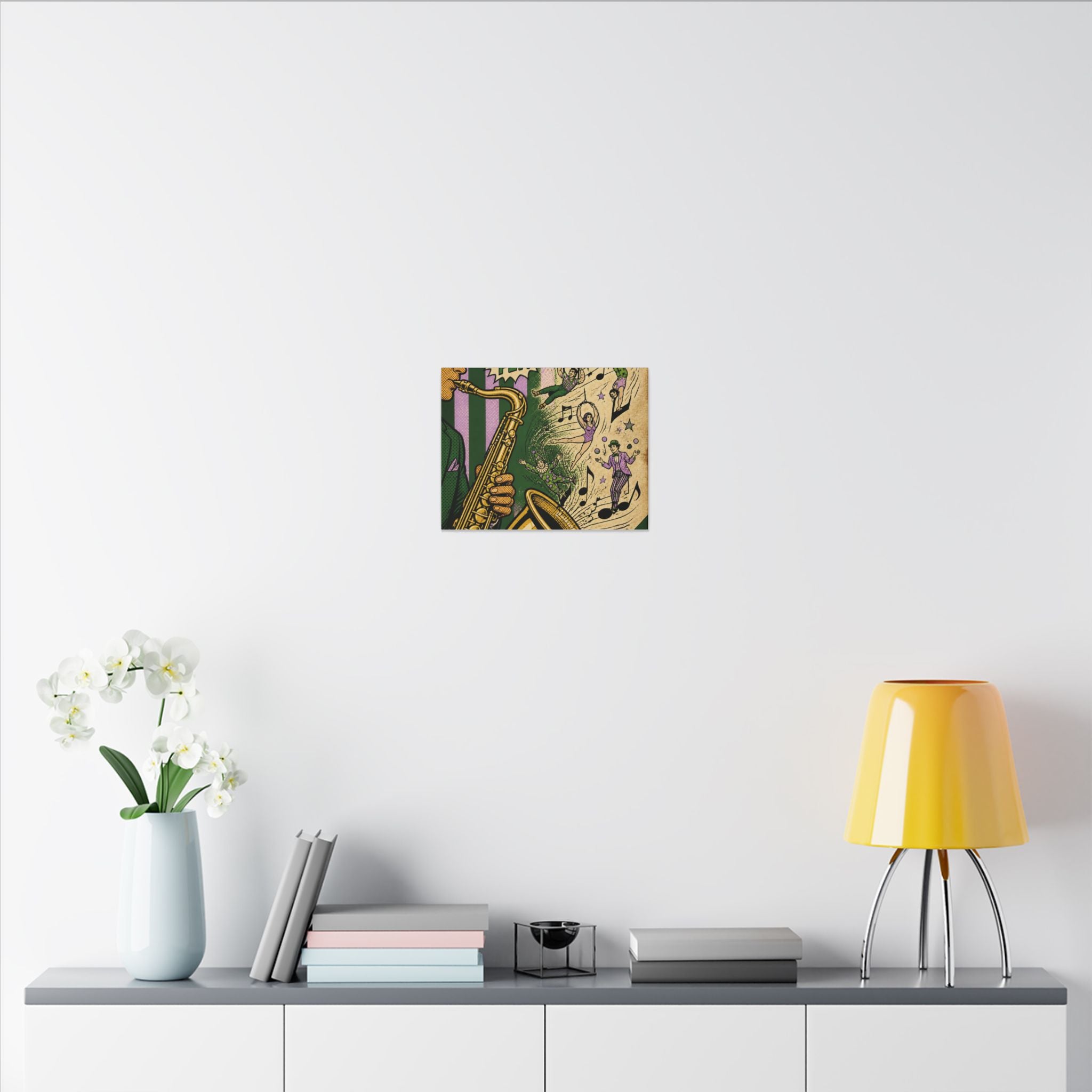 Saxophone Music Circus Wall Art Canvas 24×36 Pop Art Restaurant Decor Maximalist Print