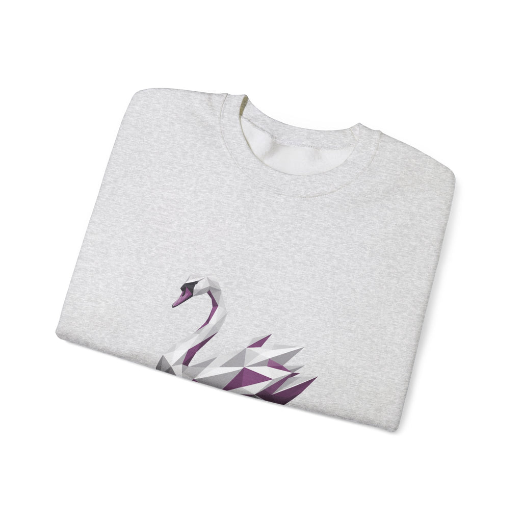 Matching Couple Sweatshirt - Raven & Swan Matching Couple Premium Fleece Sweatshirt Geometric Art His Hers Love Gift - Design B
