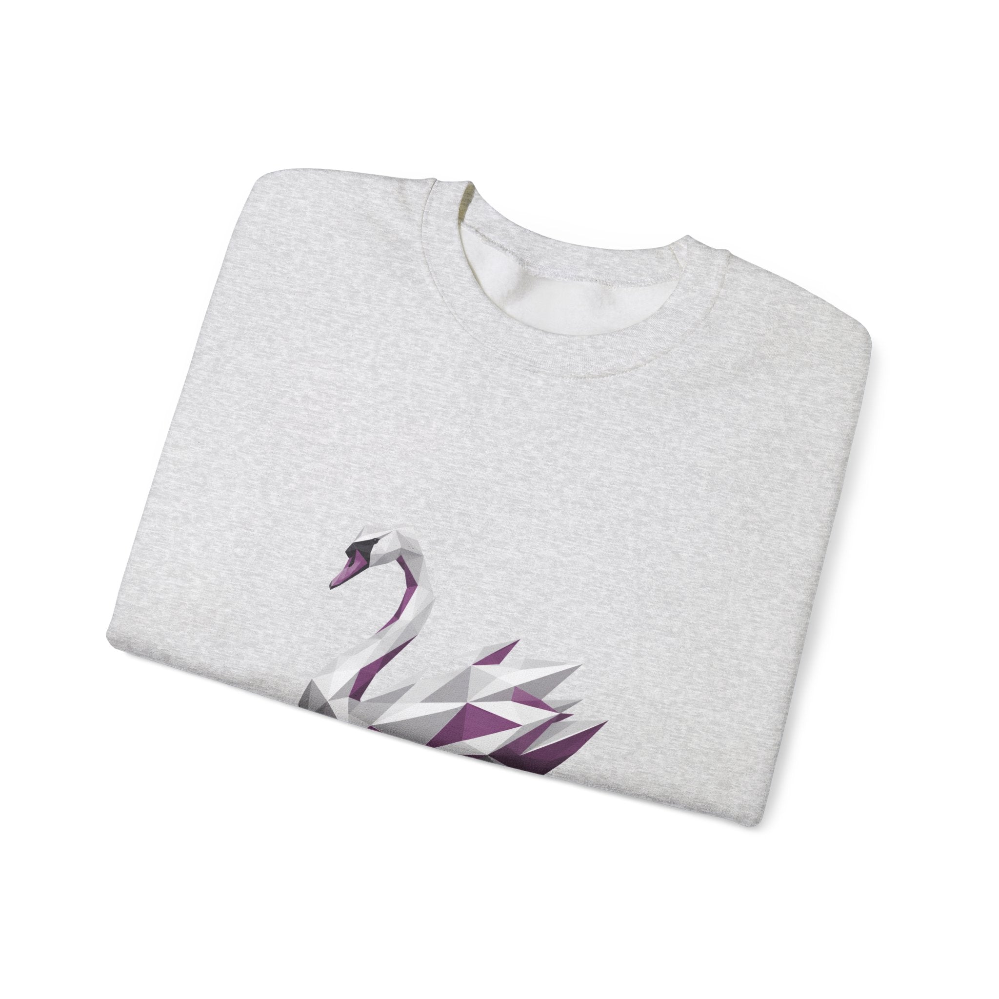 Matching Couple Sweatshirt - Raven & Swan Matching Couple Premium Fleece Sweatshirt Geometric Art His Hers Love Gift - Design B