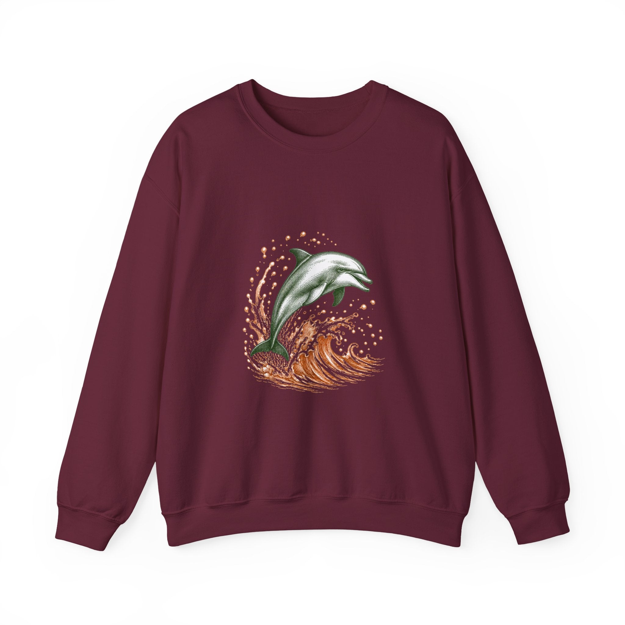 Matching Couple Sweatshirt - Shark & Dolphin Matching Couple Crewneck Sweatshirt Hand-Drawn Art His Hers Best Friend Gift - Design B