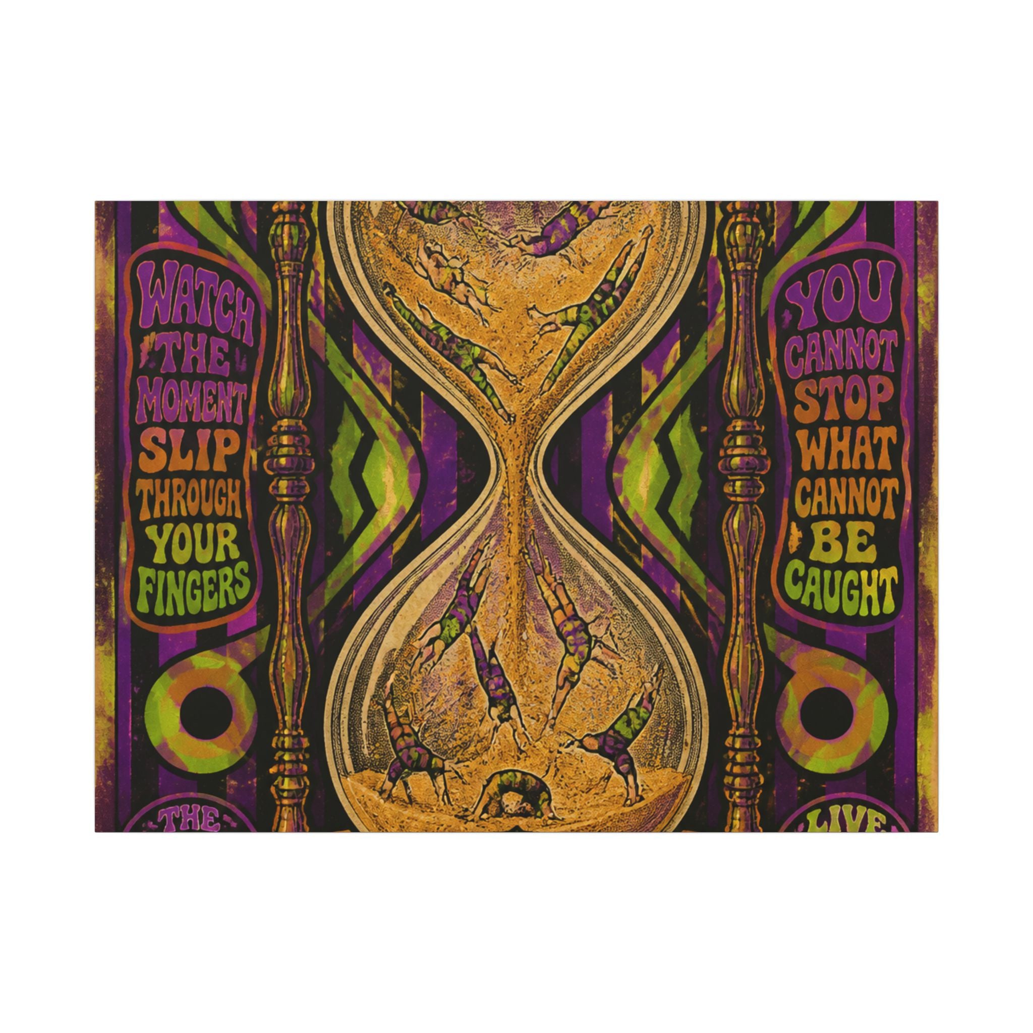 Hourglass Acrobats Wall Art Canvas 24×36 Psychedelic Dining Room Decor Maximalist Print
