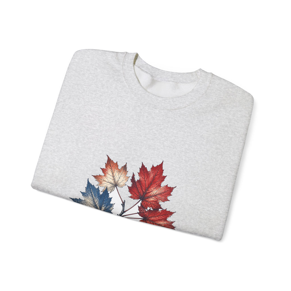 Matching Couple Sweatshirt - Cherry Blossom & Maple Leaf Matching Couple Crewneck Sweatshirt Hand-Drawn Art His Hers Best Friend Gift - Design B