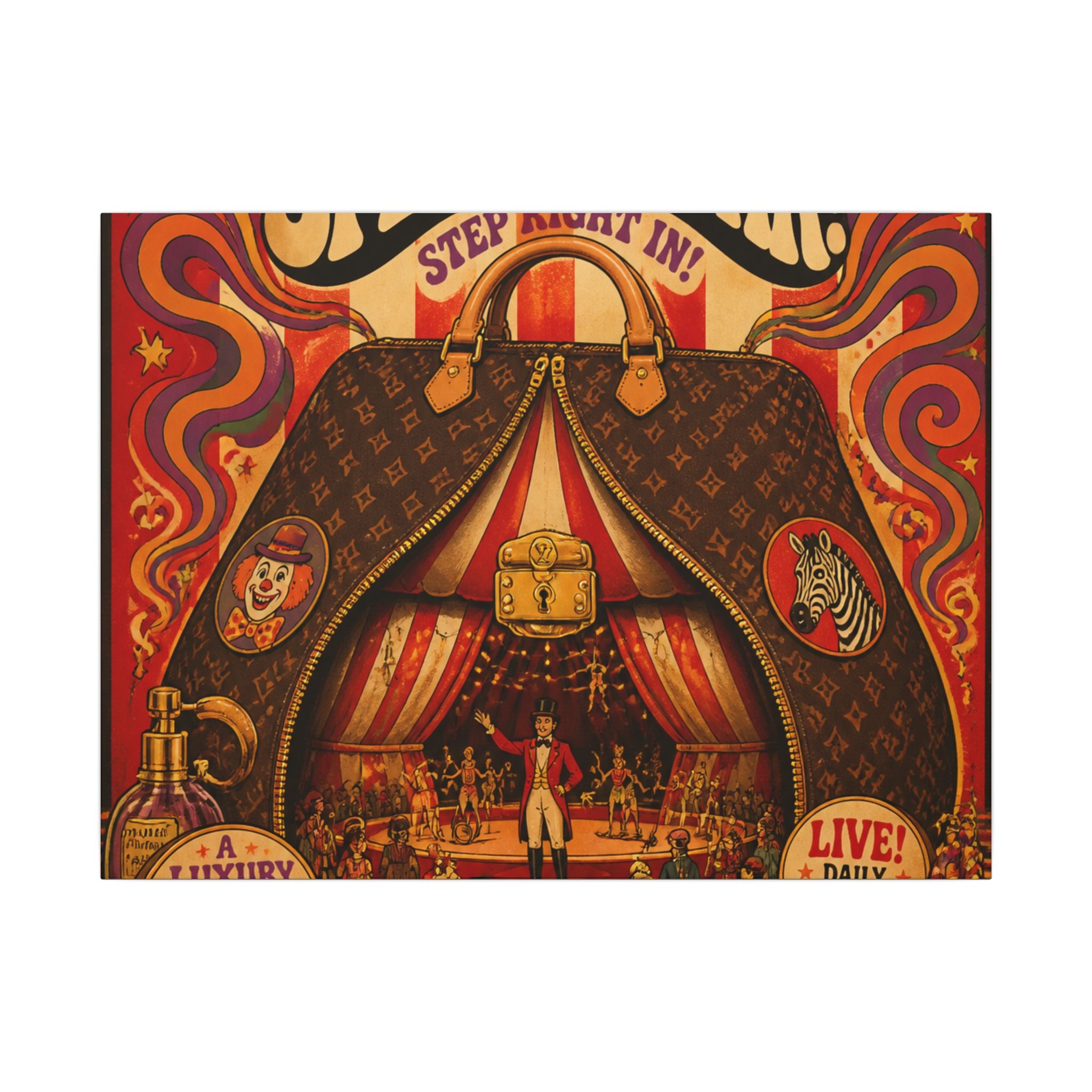 Handbag Big Top Wall Art Canvas 24×36 Psychedelic Dining Room Decor Maximalist Print