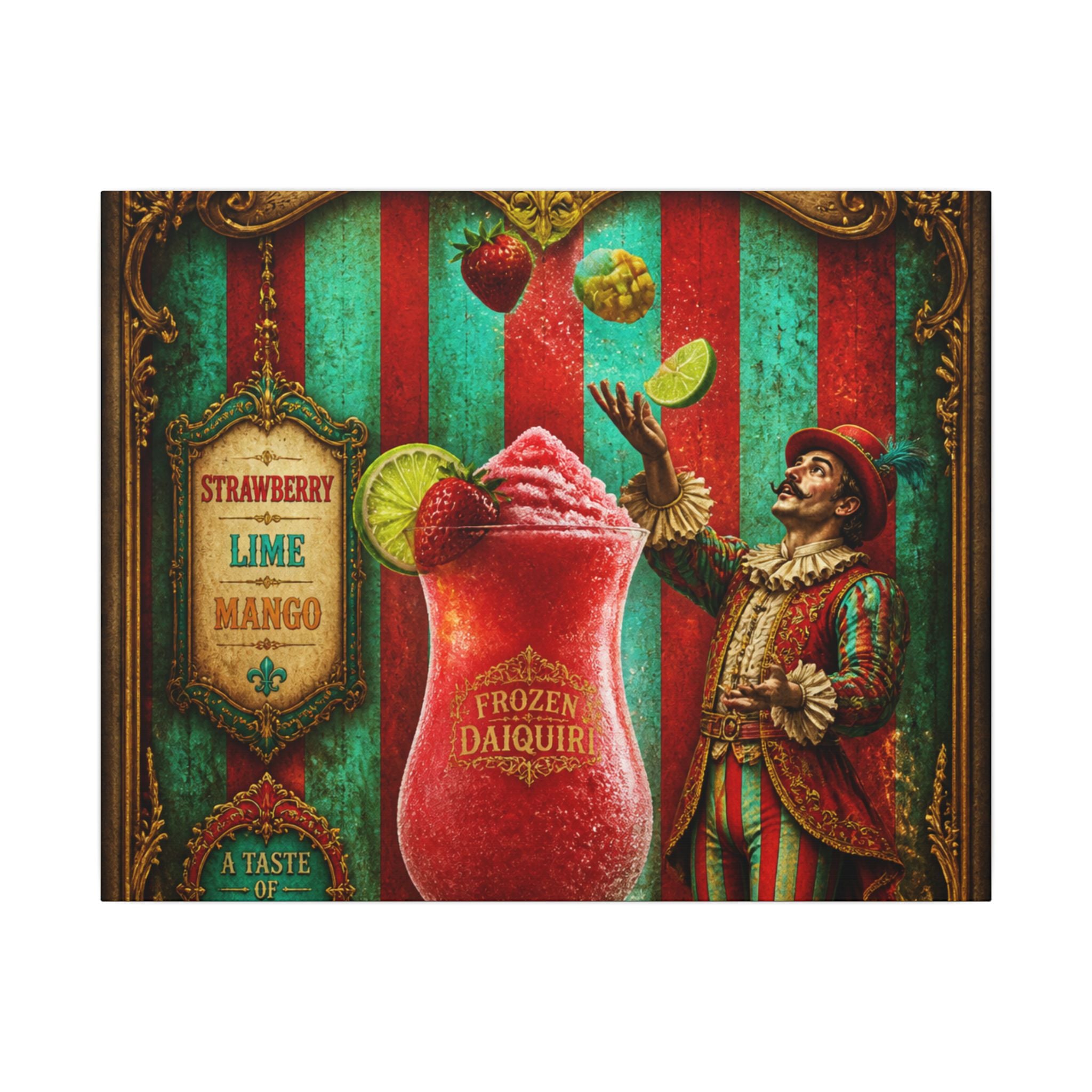 Daiquiri Fruit Juggler Wall Art Canvas 16×20 Baroque Home Office Decor Maximalist Print