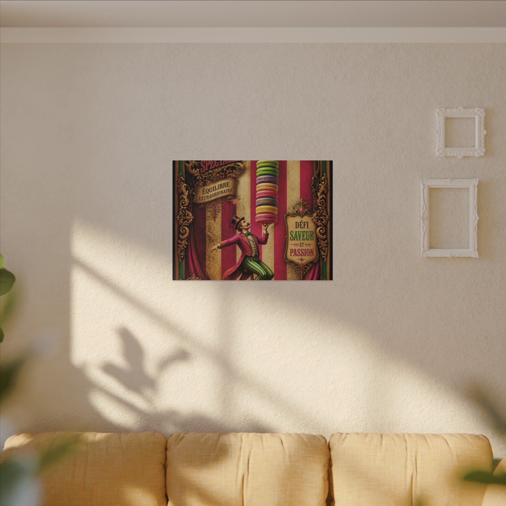 Macaron Balancing Tower Wall Art Canvas 24×36 Baroque Studio Decor Maximalist Print