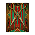 Giant Scissors Trapeze Wall Art Poster 24×36 Art Deco Bar Area Decor Maximalist Print