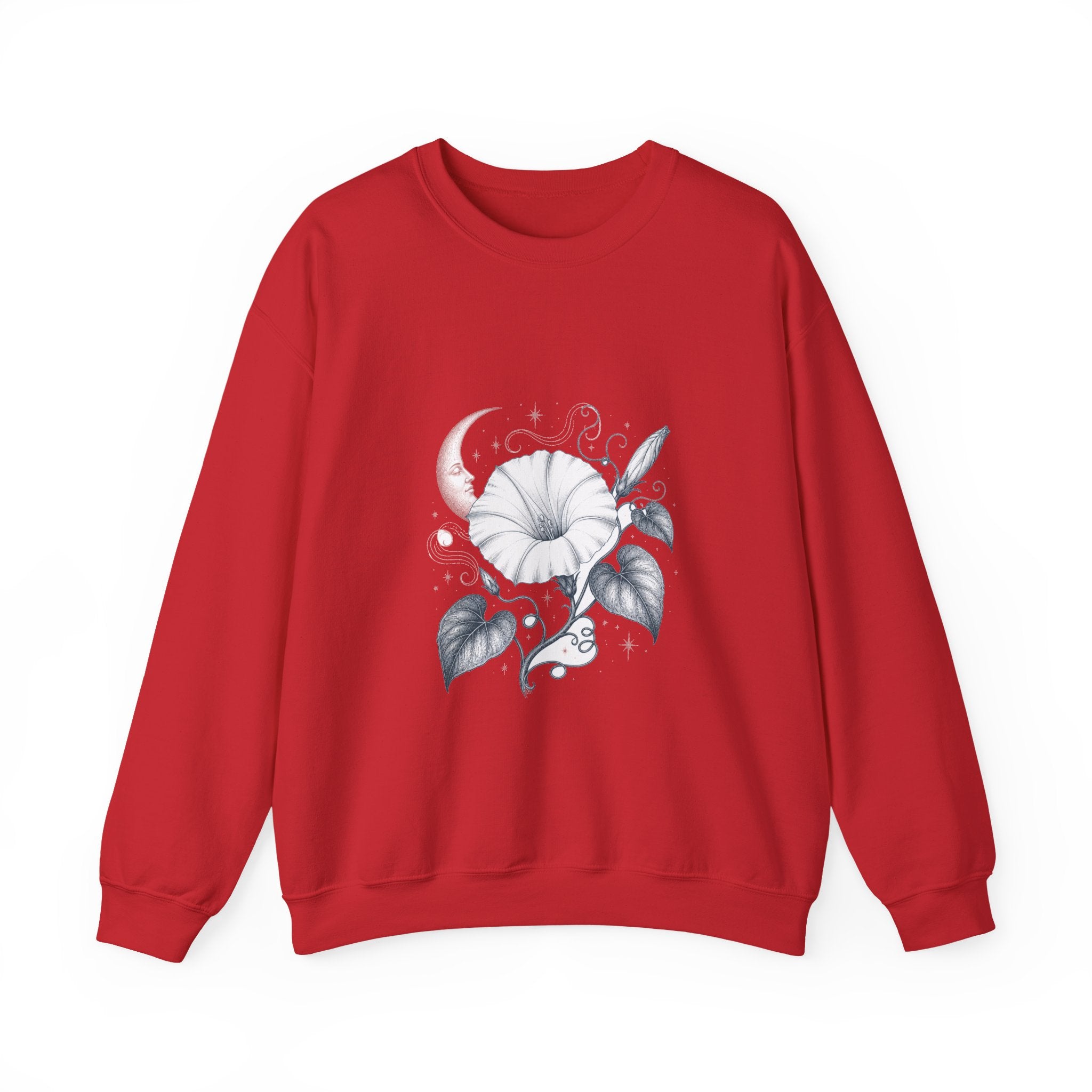 Matching Couple Sweatshirt - Sunflower & Moonflower Matching Couple Comfort Colors Crew Vintage Art His Hers Honeymoon Gift - Design B