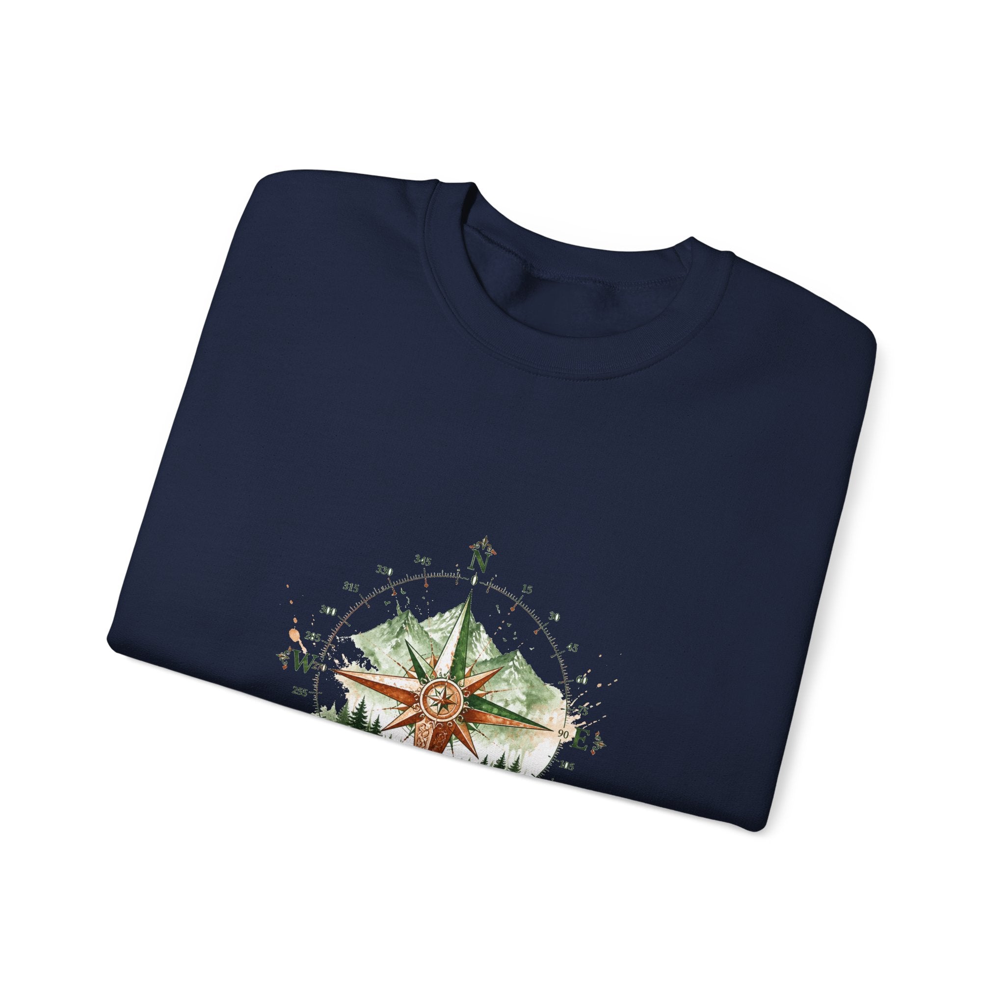 Matching Couple Sweatshirt - Compass North & South Matching Couple Comfort Colors Crew Watercolor Art His Hers Birthday Gift - Design B
