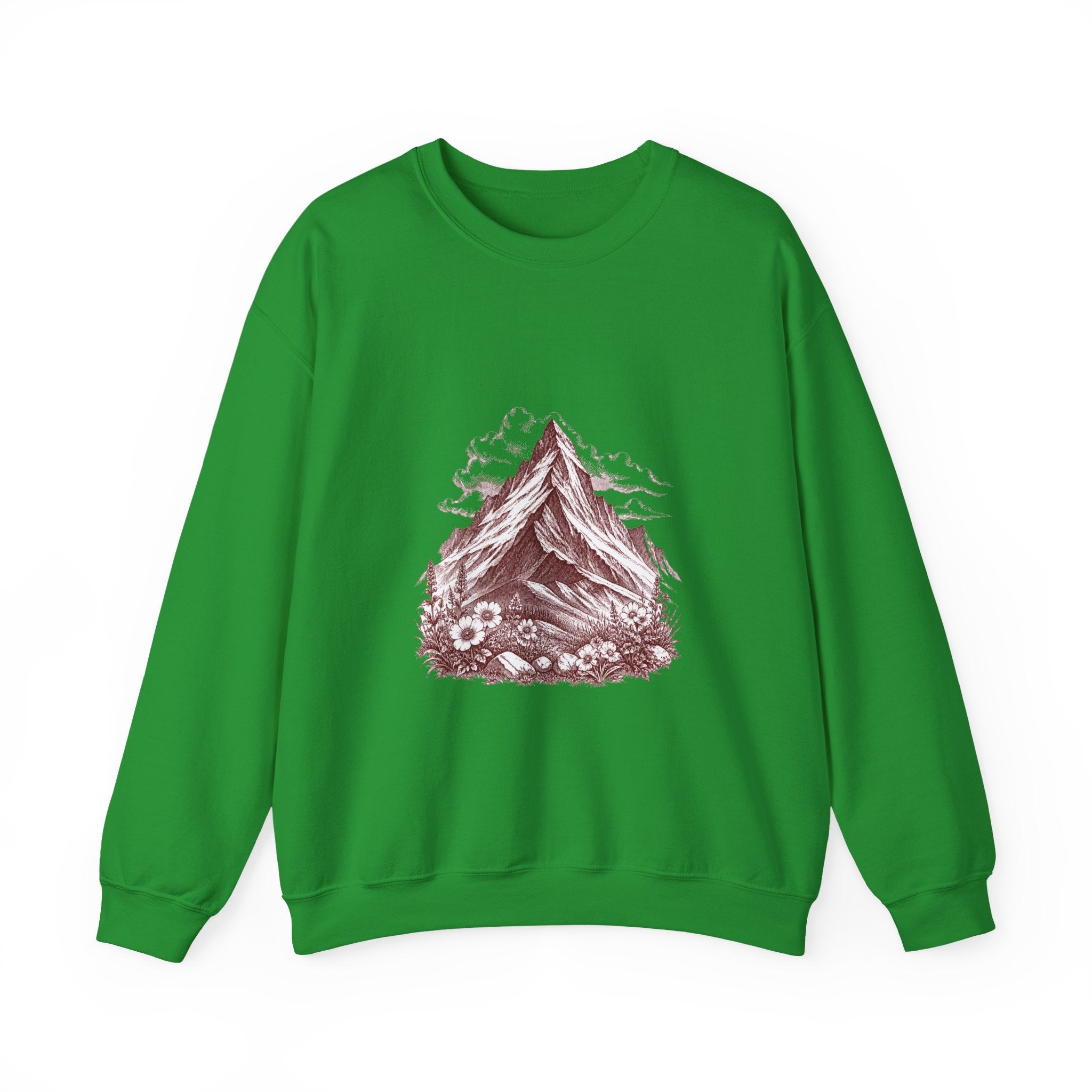Matching Couple Sweatshirt - Mountain & Ocean Matching Couple Crewneck Sweatshirt Hand-Drawn Art His Hers Best Friend Gift - Design A