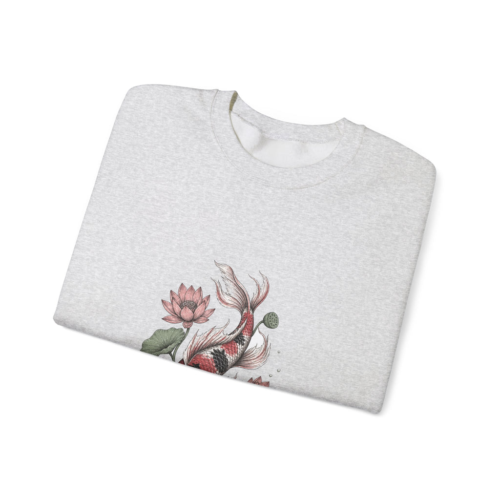 Matching Couple Sweatshirt - Koi Fish Yin Yang Matching Couple Premium Fleece Sweatshirt Hand-Drawn Art His Hers Anniversary Gift - Design B