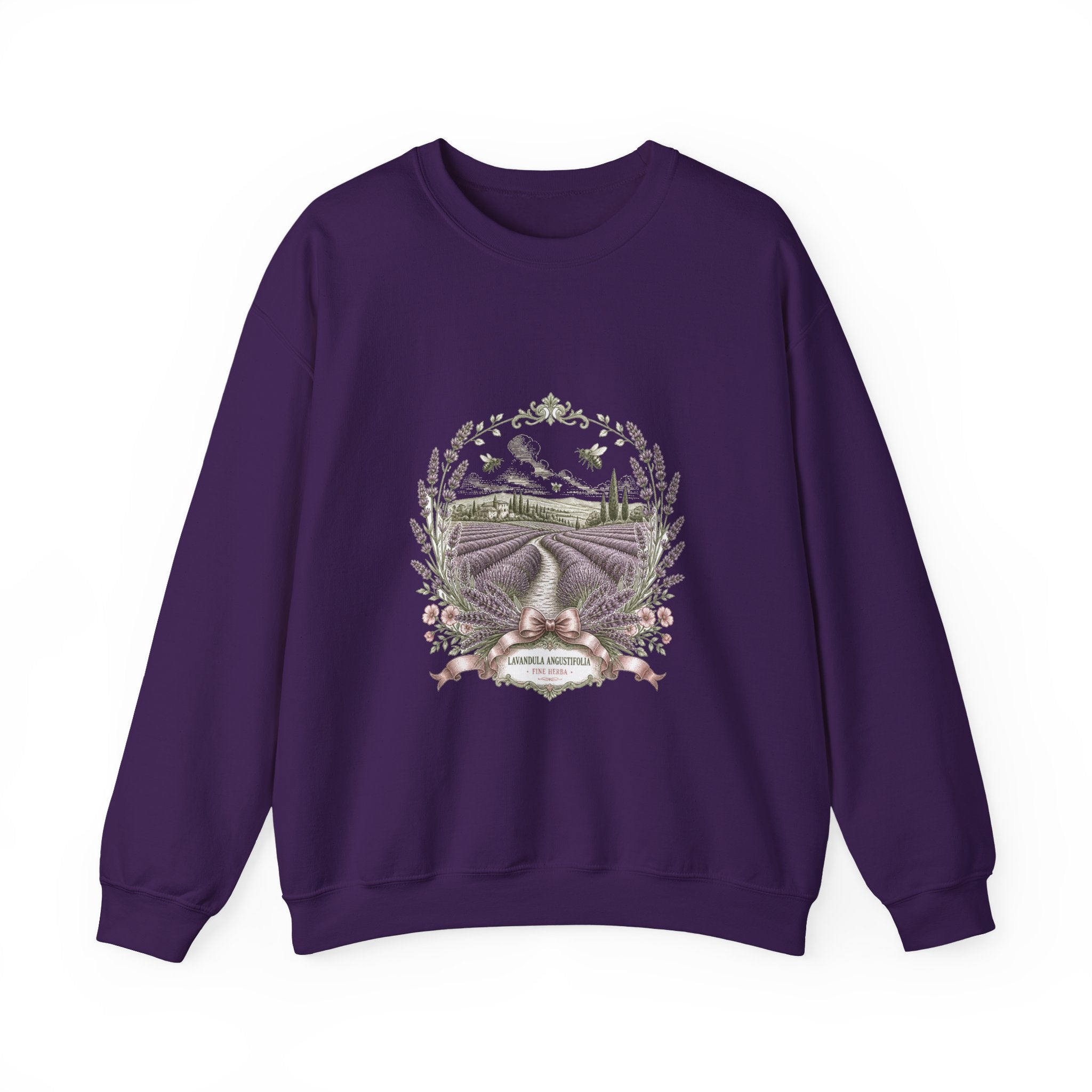Matching Couple Sweatshirt - Lavender Fields & Canyon Matching Couple Comfort Colors Crew Vintage Art His Hers Honeymoon Gift - Design A