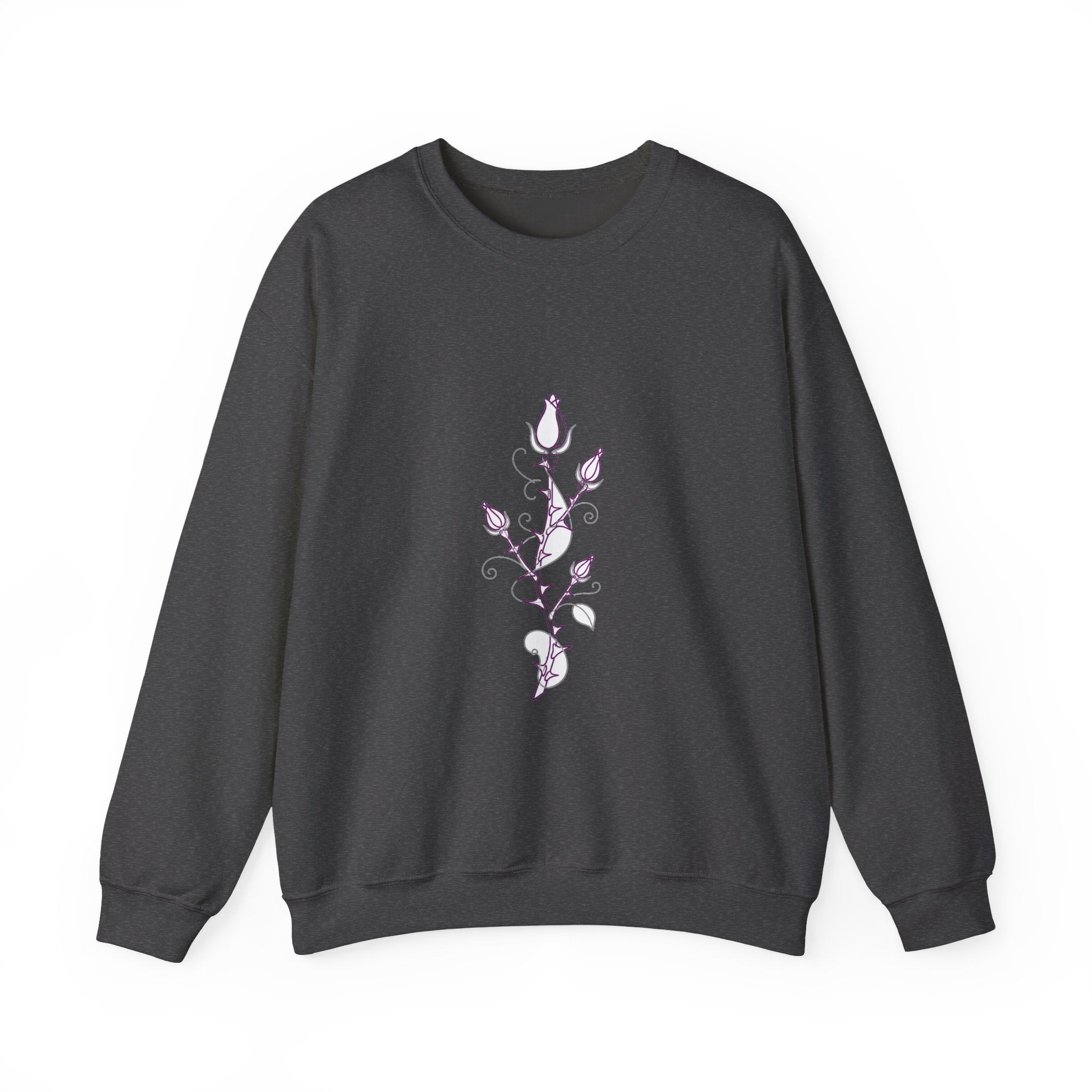 Matching Couple Sweatshirt - Rose & Thorn Matching Couple Crewneck Sweatshirt Minimalist Art His Hers Valentine Gift - Design B