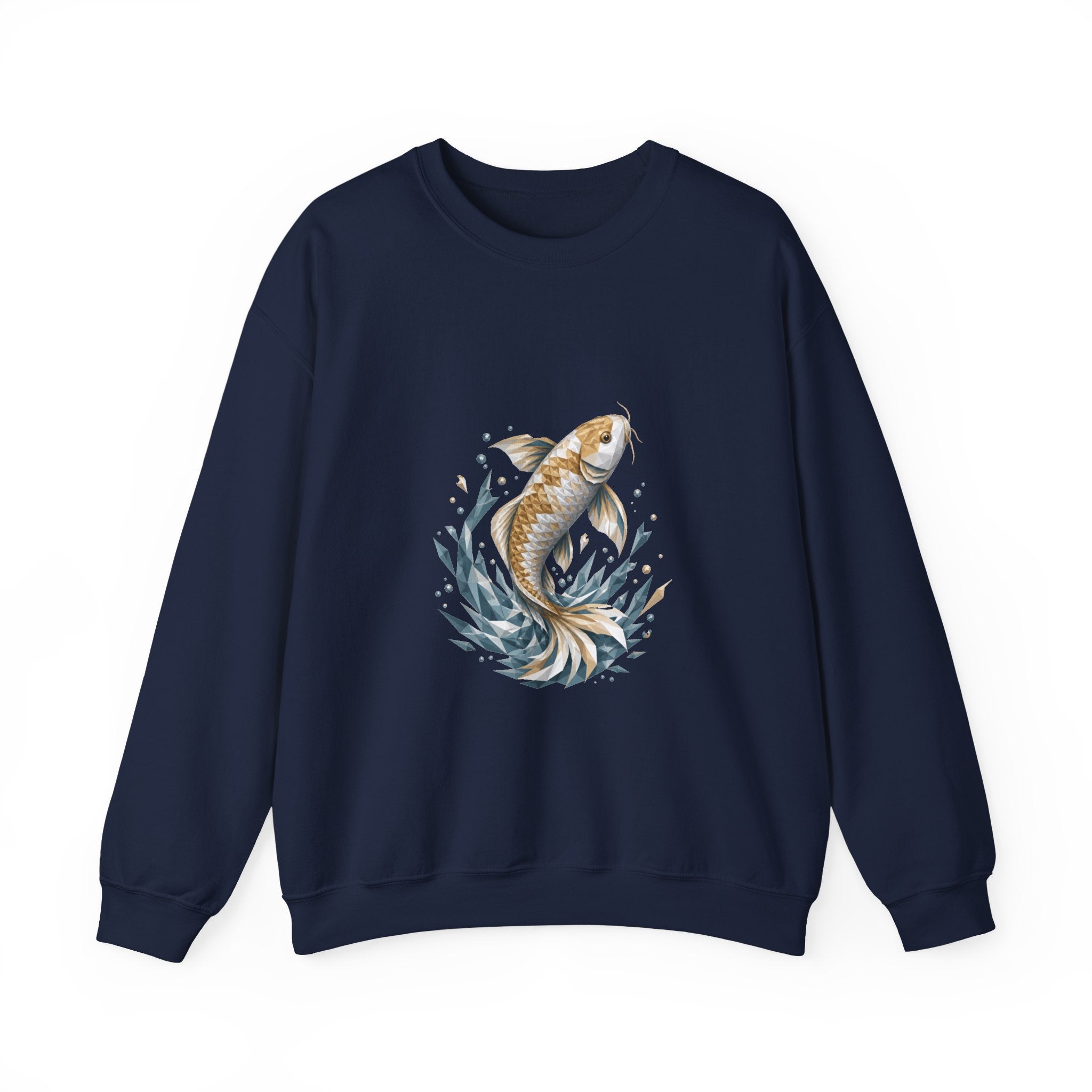 Matching Couple Sweatshirt - Koi Fish Yin Yang Matching Couple Crewneck Sweatshirt Geometric Art His Hers Couple Gift - Design A