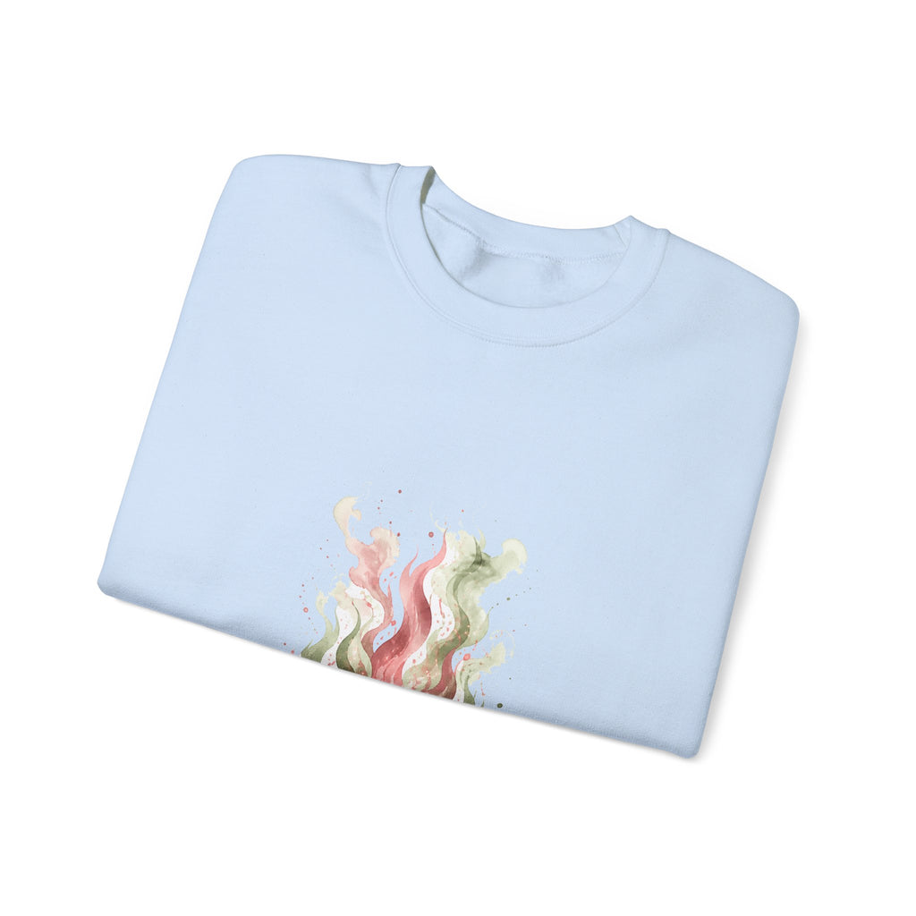 Matching Couple Sweatshirt - Wildfire & Waterfall Matching Couple Premium Fleece Sweatshirt Watercolor Art His Hers Birthday Gift - Design A