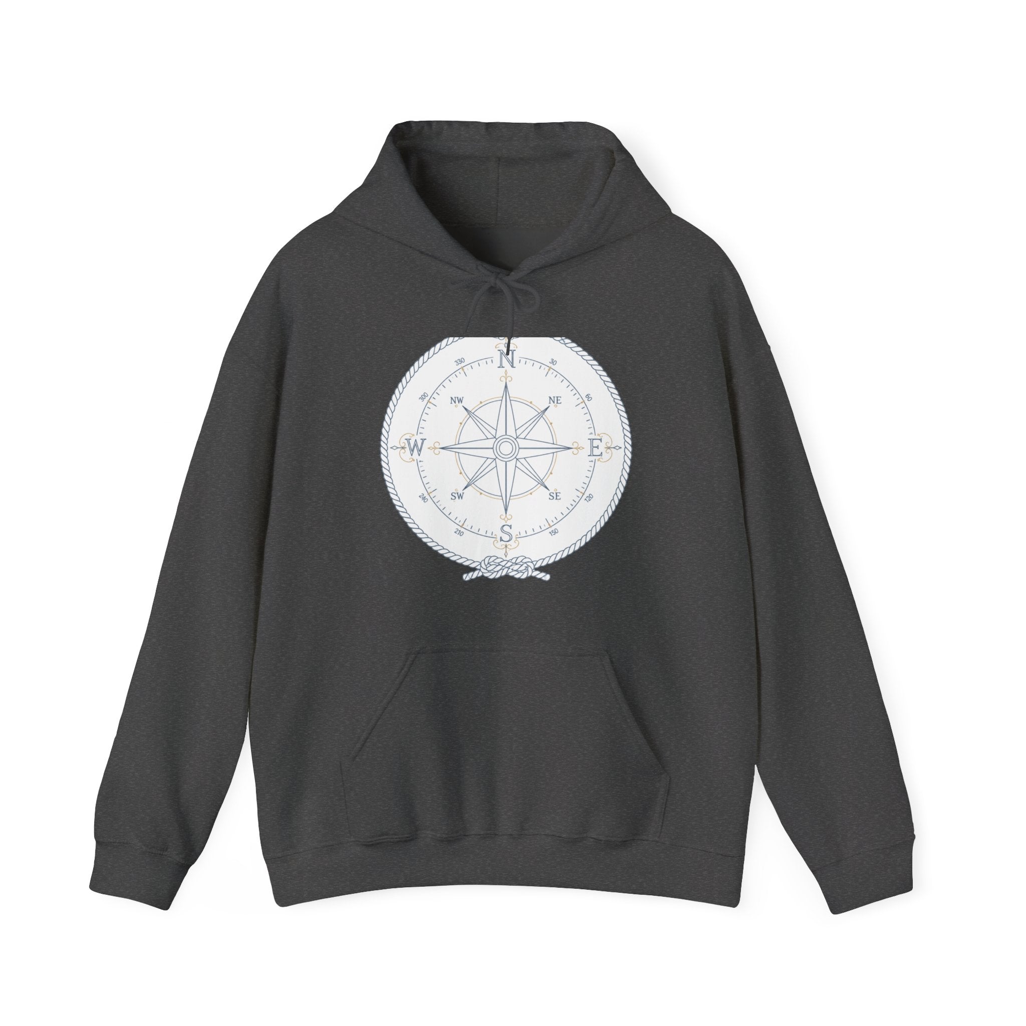 Matching Couple Sweatshirt - Compass North & South Matching Couple Hooded Sweatshirt Minimalist Art His Hers Valentine Gift - Design A