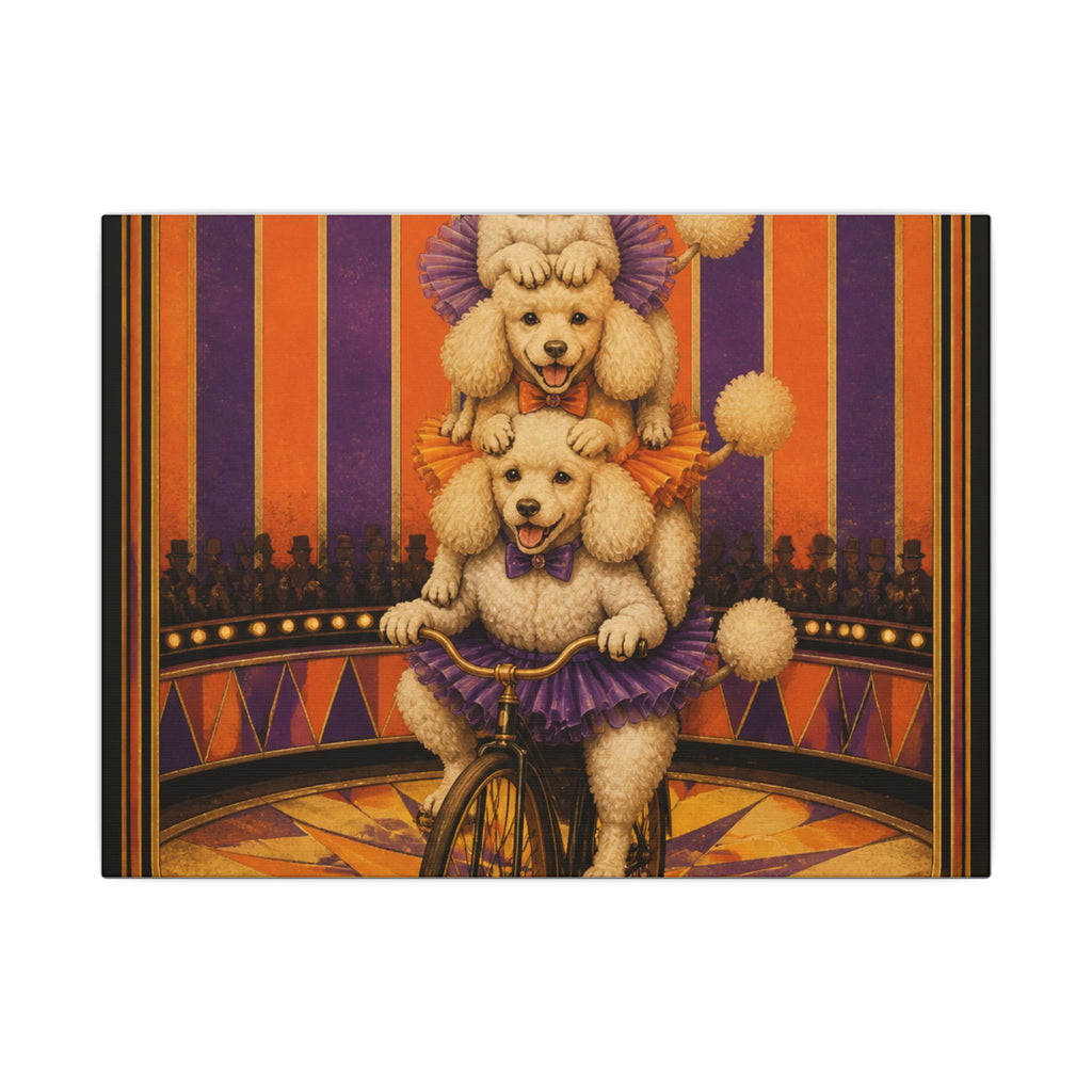 Poodle Stack Bicycle Wall Art Canvas 16×20 Art Deco Entryway Decor Maximalist Print