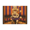 Poodle Stack Bicycle Wall Art Canvas 16×20 Art Deco Entryway Decor Maximalist Print