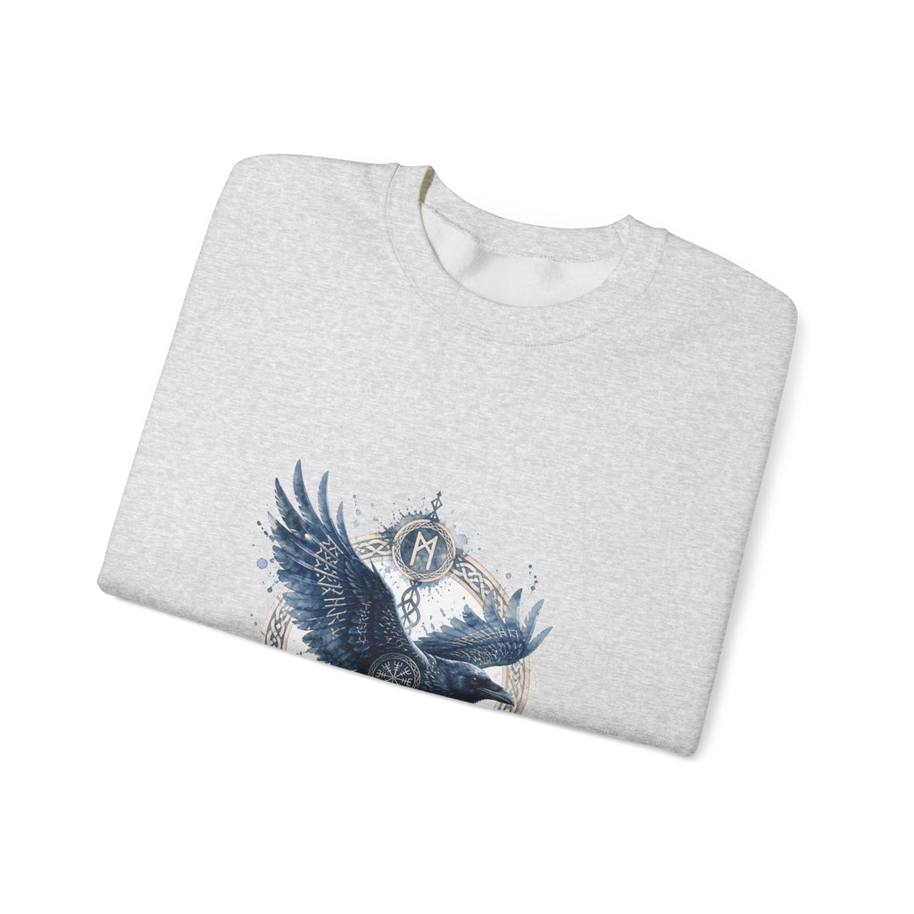 Matching Couple Sweatshirt - Huginn & Muninn Matching Couple Comfort Colors Crew Watercolor Art His Hers Birthday Gift - Design B