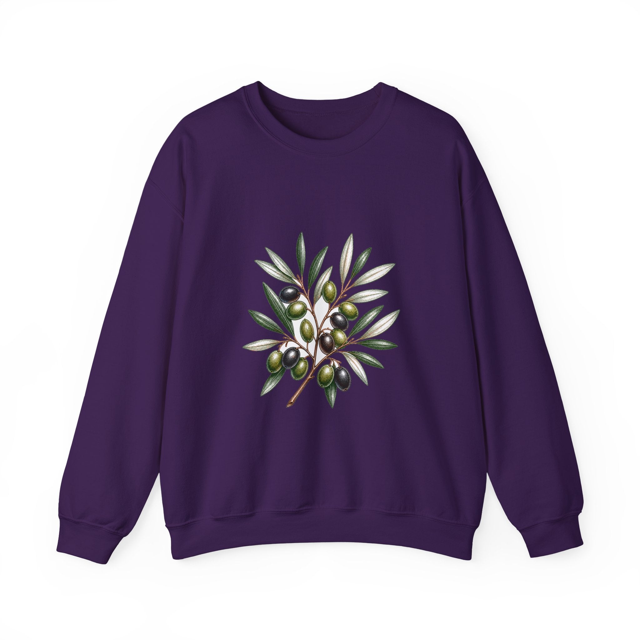Matching Couple Sweatshirt - Olive Branch & Fig Matching Couple Premium Fleece Sweatshirt Hand-Drawn Art His Hers Anniversary Gift - Design A