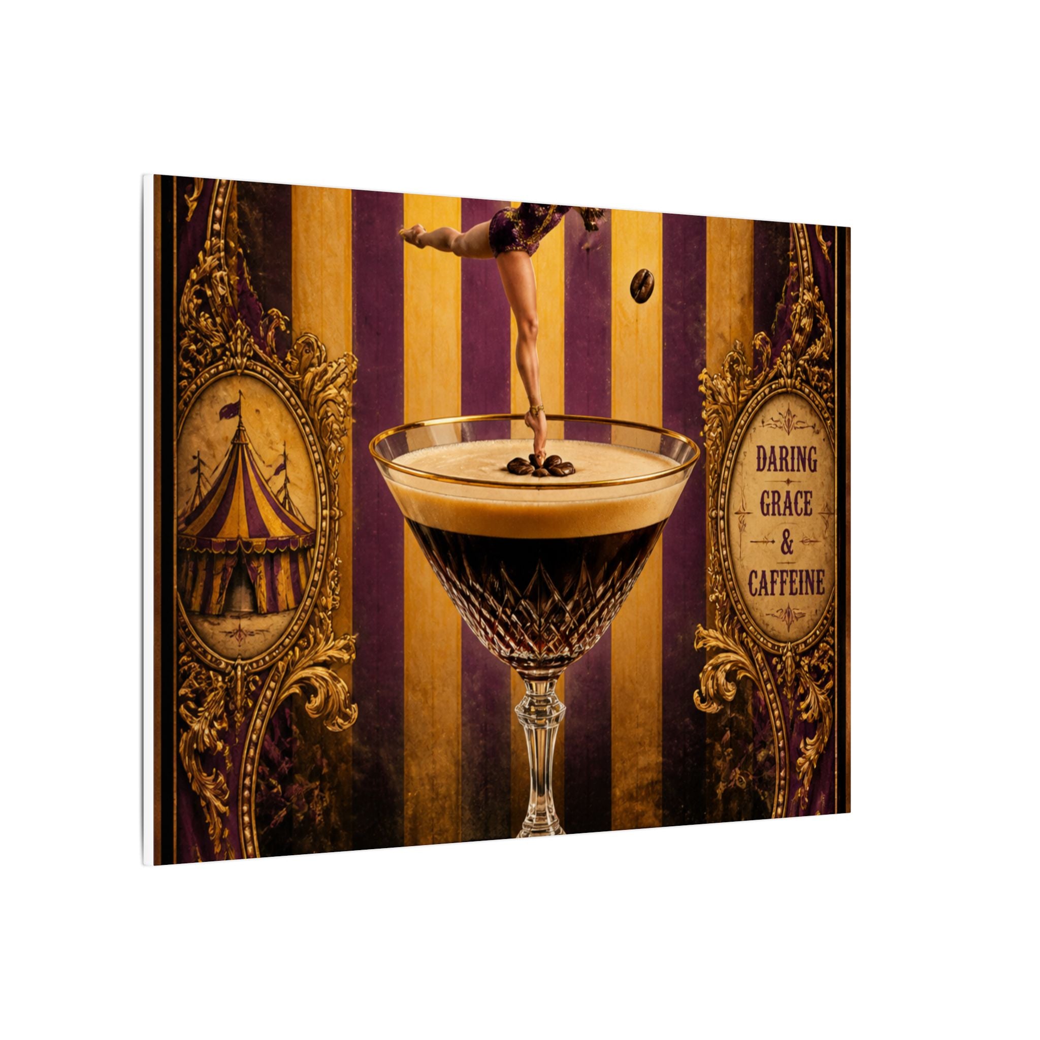 Espresso Martini Acrobat Wall Art Canvas 16×20 Baroque Home Office Decor Maximalist Print