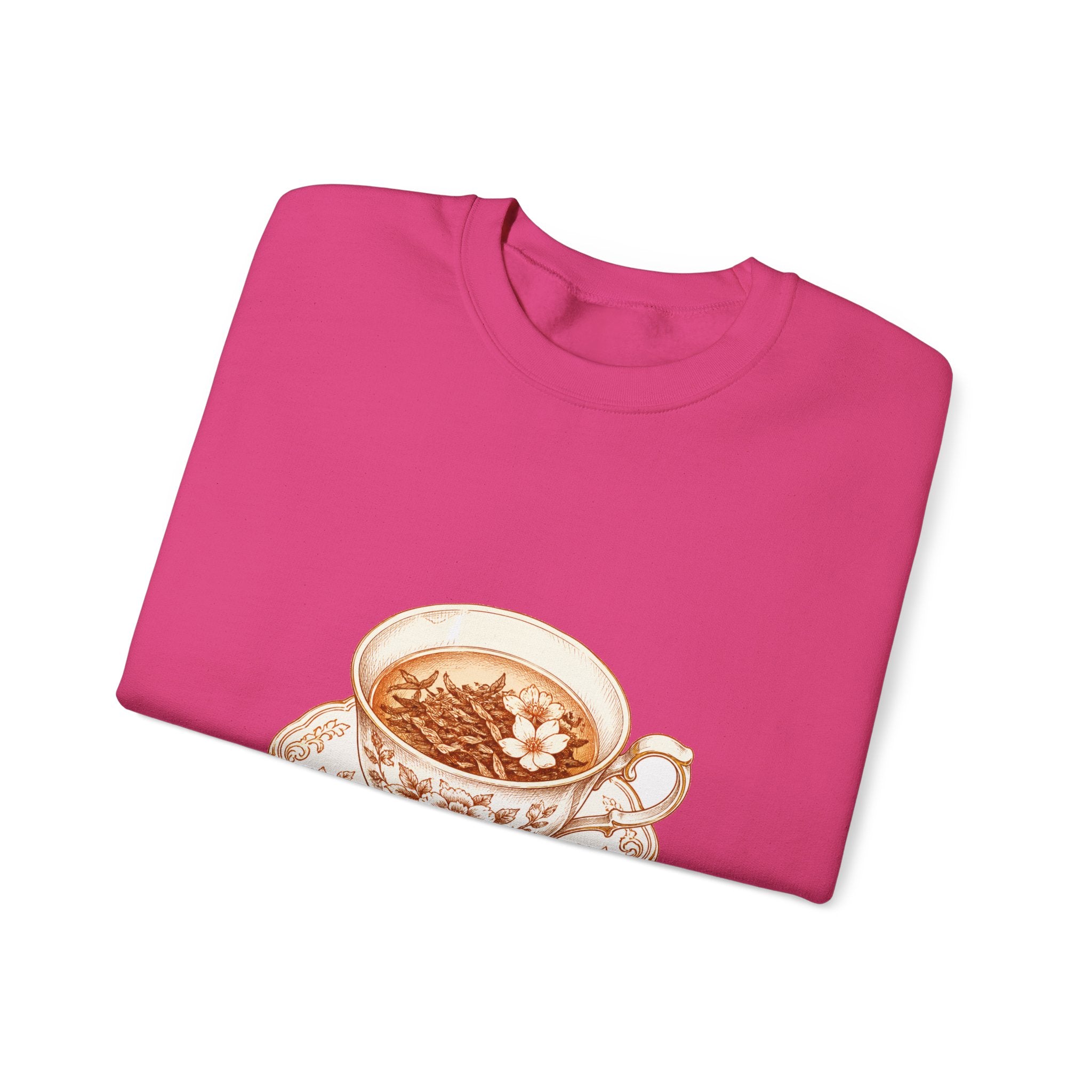 Matching Couple Sweatshirt - Coffee & Tea Matching Couple Crewneck Sweatshirt Hand-Drawn Art His Hers Best Friend Gift - Design B