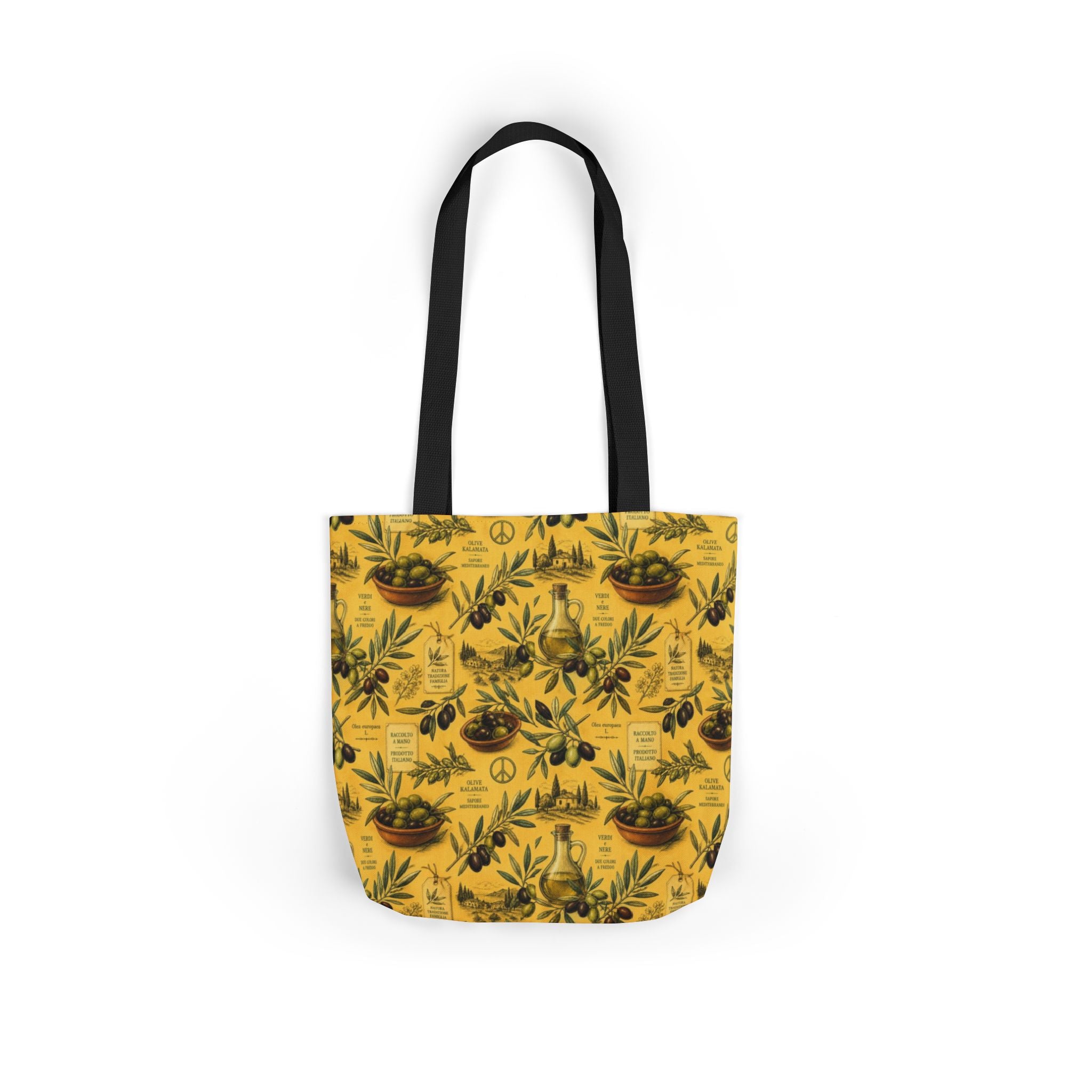 Olive Branches Canvas Tote Bag Mediterranean Kitchen Botanical Design Italian Cottagecore Gift