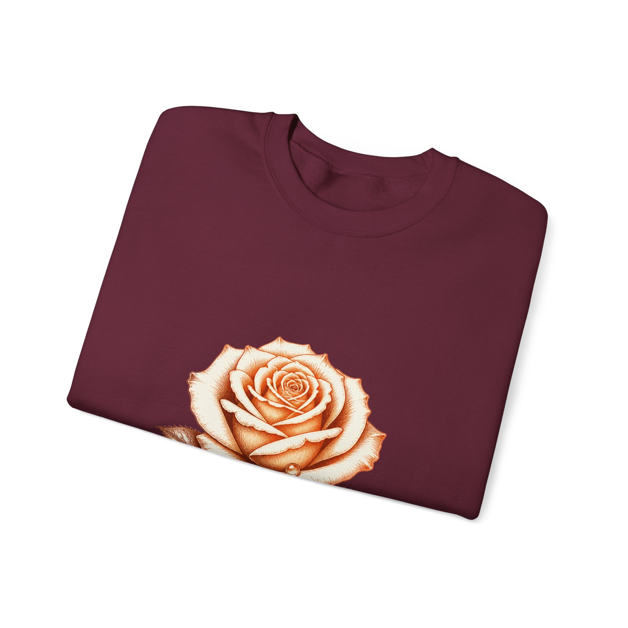 Matching Couple Sweatshirt - Rose & Thorn Matching Couple Premium Fleece Sweatshirt Hand-Drawn Art His Hers Anniversary Gift - Design A