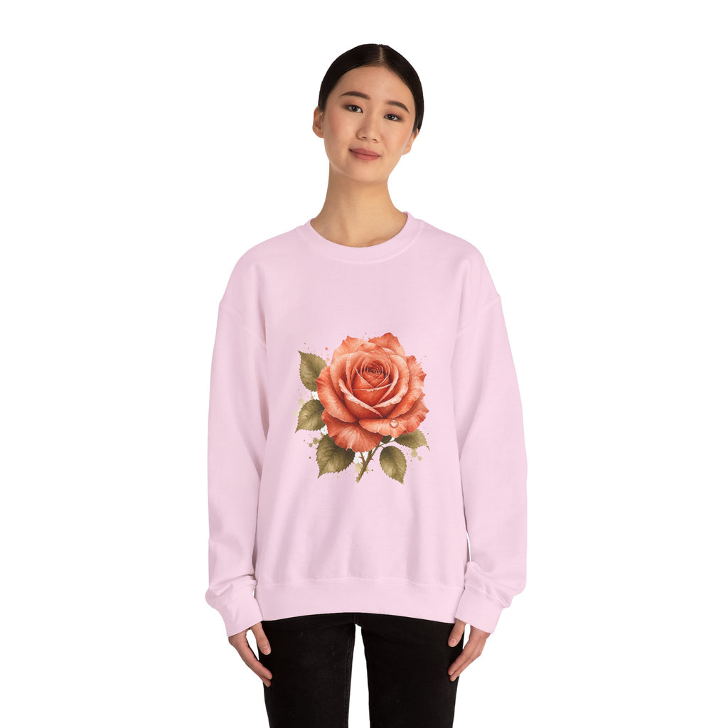 Matching Couple Sweatshirt - Rose & Thorn Matching Couple Premium Fleece Sweatshirt Watercolor Art His Hers Birthday Gift - Design A