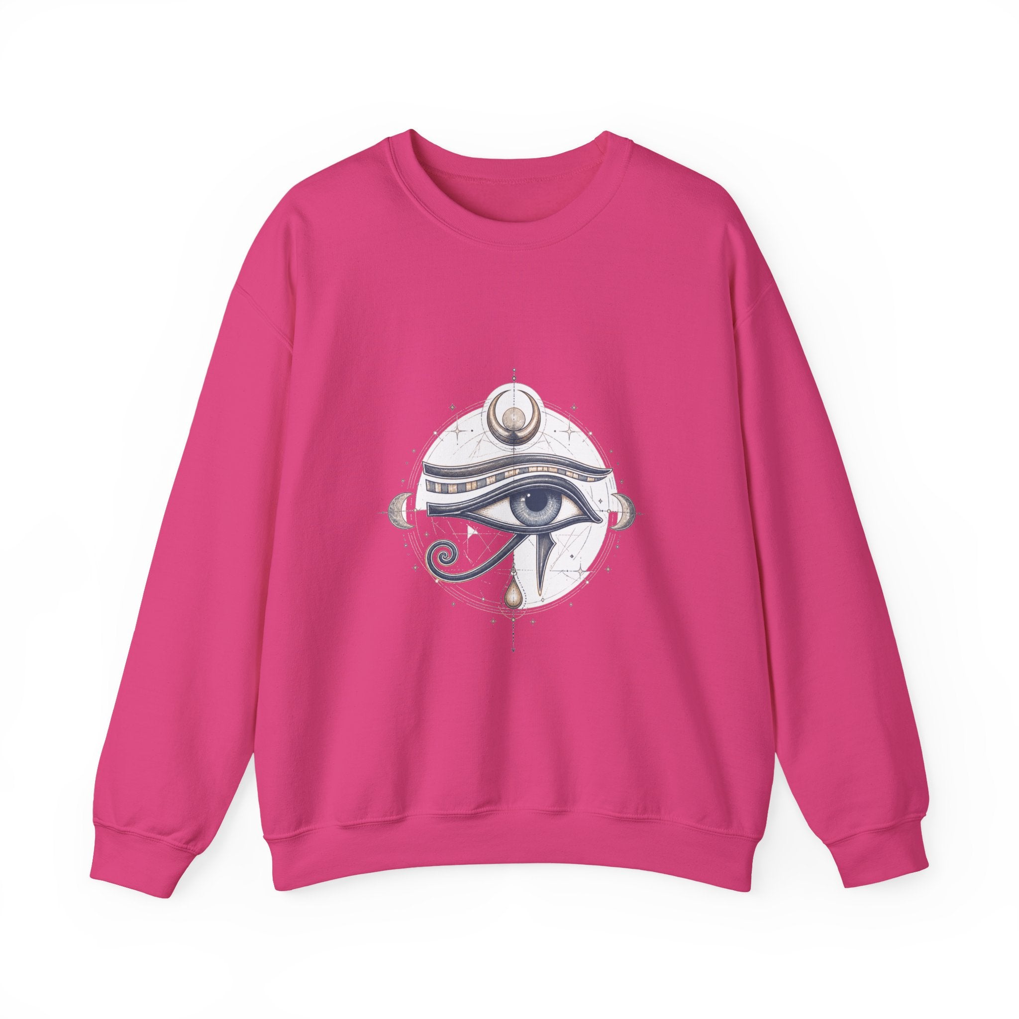 Matching Couple Sweatshirt - Eye of Ra & Horus Matching Couple Crewneck Sweatshirt Hand-Drawn Art His Hers Best Friend Gift - Design B