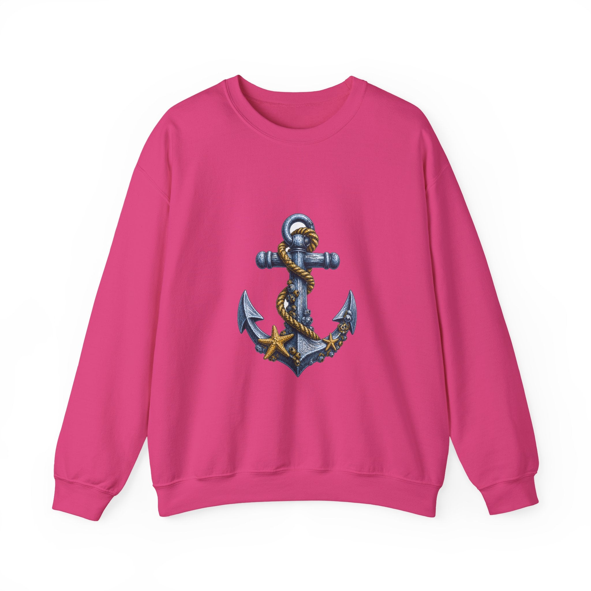 Matching Couple Sweatshirt - Anchor & Sail Matching Couple Crewneck Sweatshirt Hand-Drawn Art His Hers Best Friend Gift - Design A