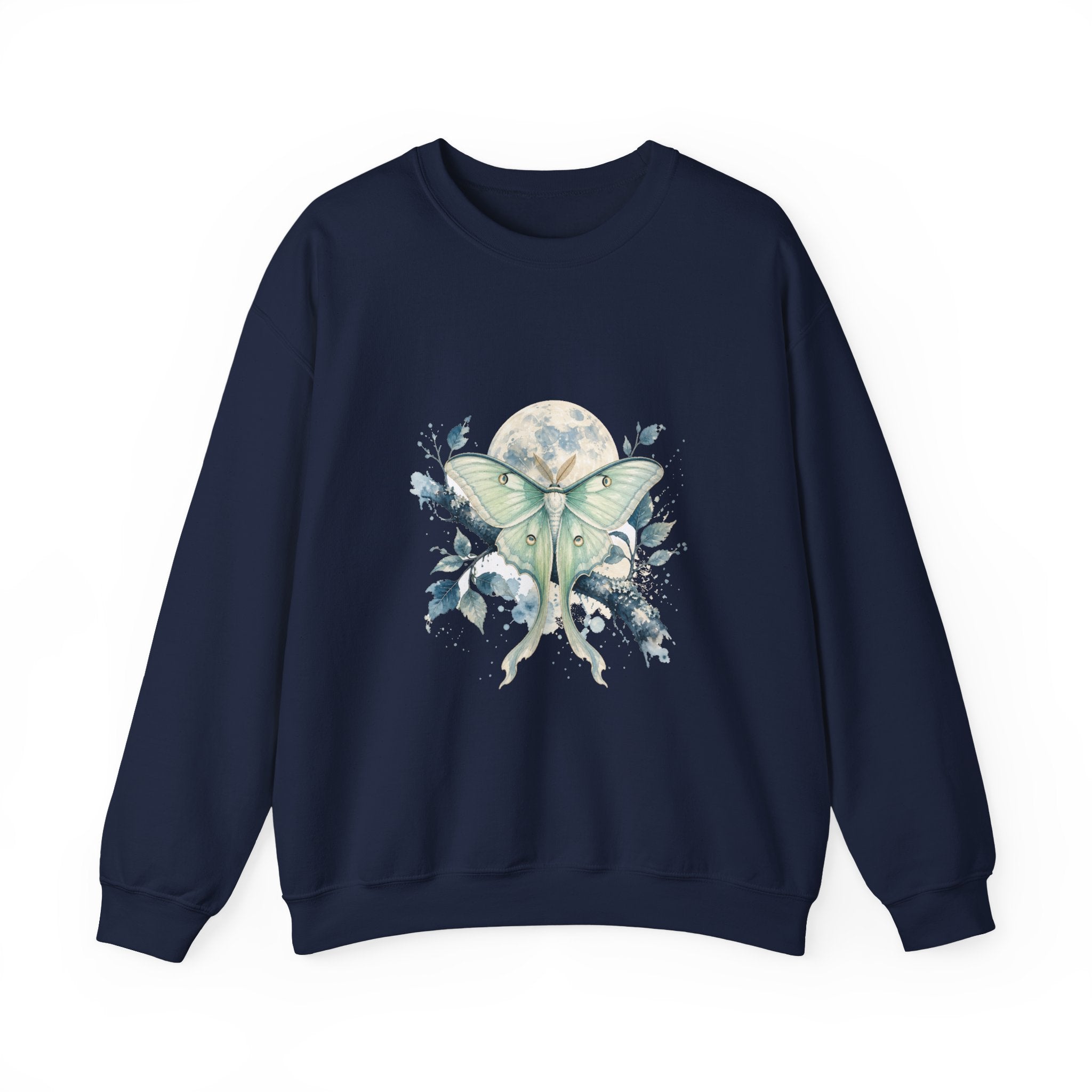 Matching Couple Sweatshirt - Butterfly & Moth Matching Couple Comfort Colors Crew Watercolor Art His Hers Birthday Gift - Design B