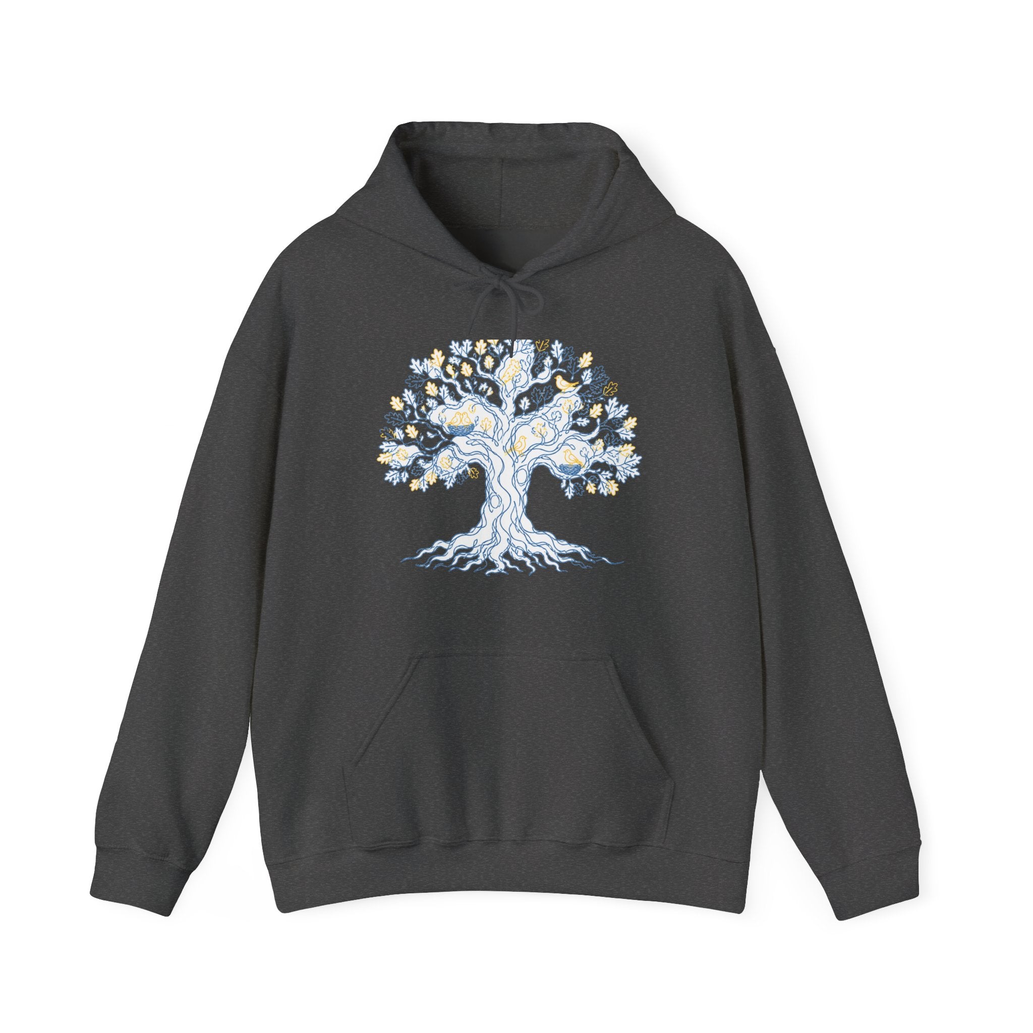 Matching Couple Sweatshirt - Ancient Oak & Deep Roots Matching Couple Hooded Sweatshirt Minimalist Art His Hers Valentine Gift - Design A