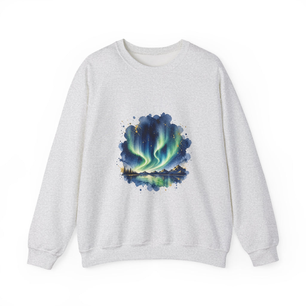Matching Couple Sweatshirt - Aurora & Southern Cross Matching Couple Crewneck Sweatshirt Watercolor Art His Hers Engagement Gift - Design A