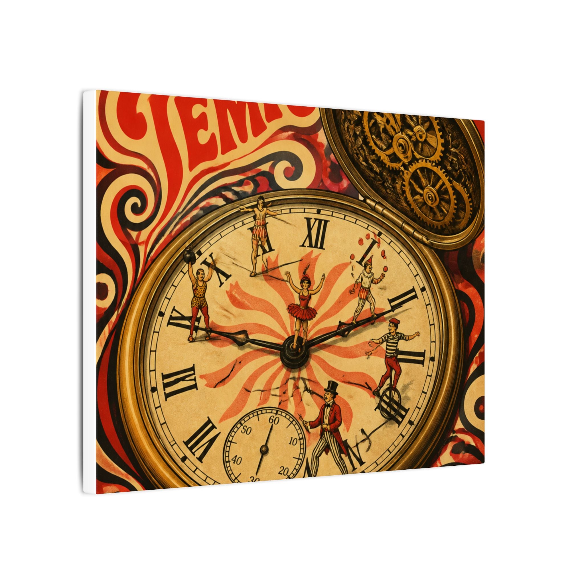 Pocket Watch Performers Wall Art Canvas 16×20 Psychedelic Cafe Decor Maximalist Print