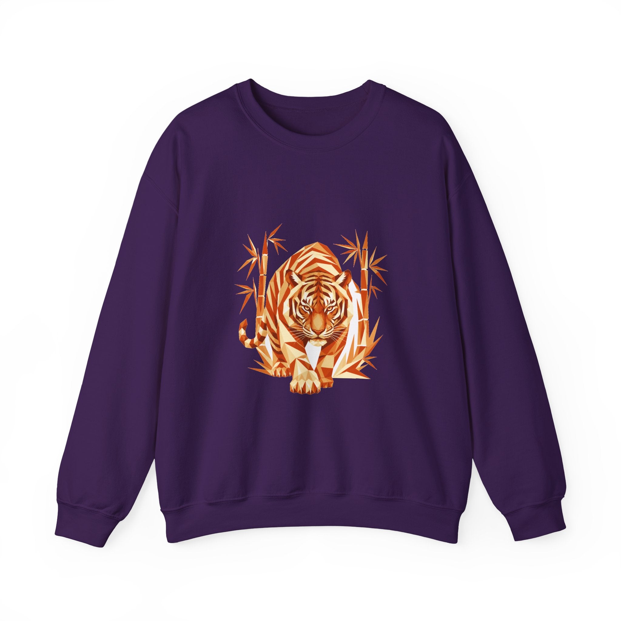 Matching Couple Sweatshirt - Tiger & Crane Matching Couple Premium Fleece Sweatshirt Geometric Art His Hers Love Gift - Design A