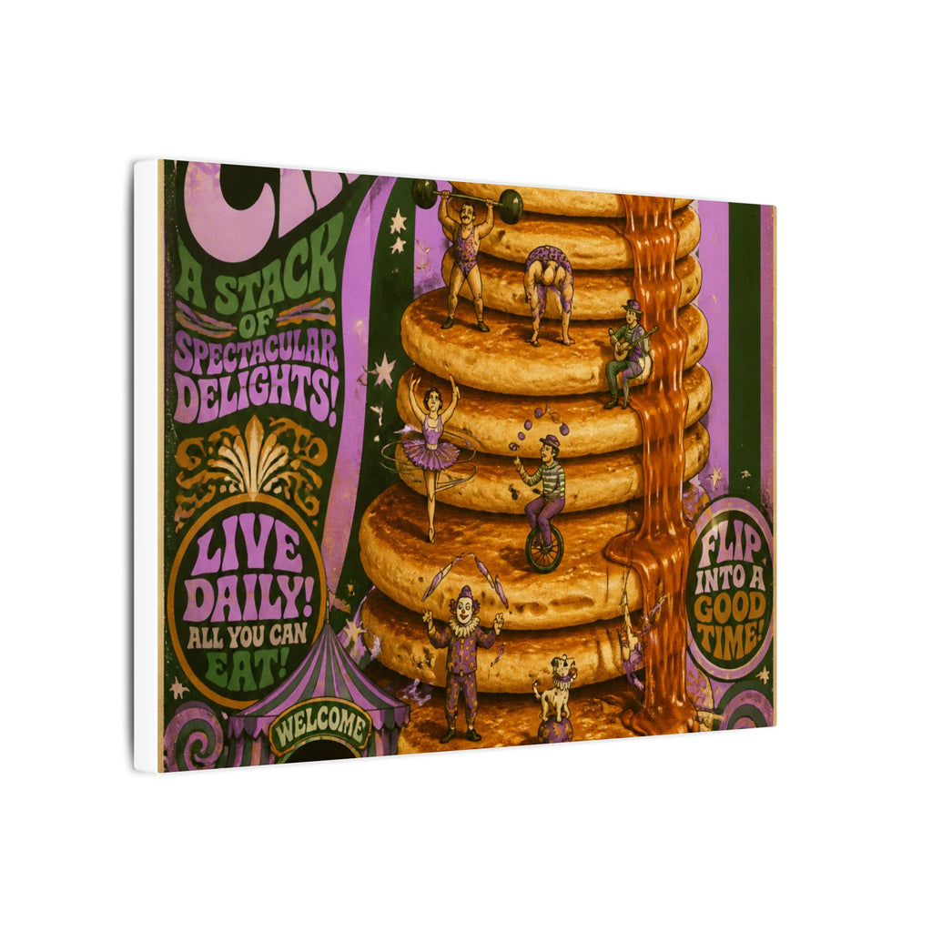 Pancake Stack Platform Wall Art Canvas 16×20 Psychedelic Cafe Decor Maximalist Print
