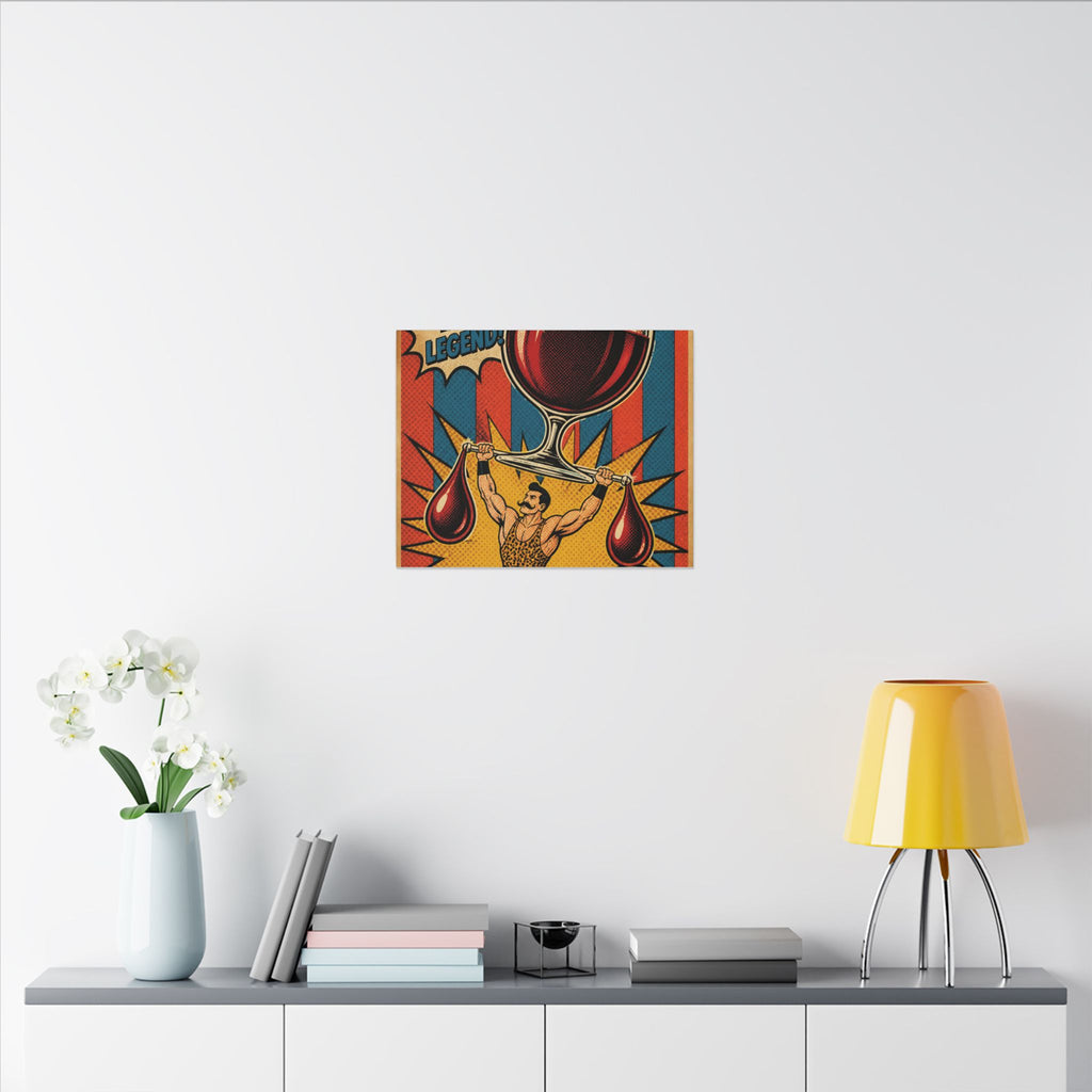 Wine Glass Strongman Wall Art Canvas 16×20 Pop Art Living Room Decor Maximalist Print