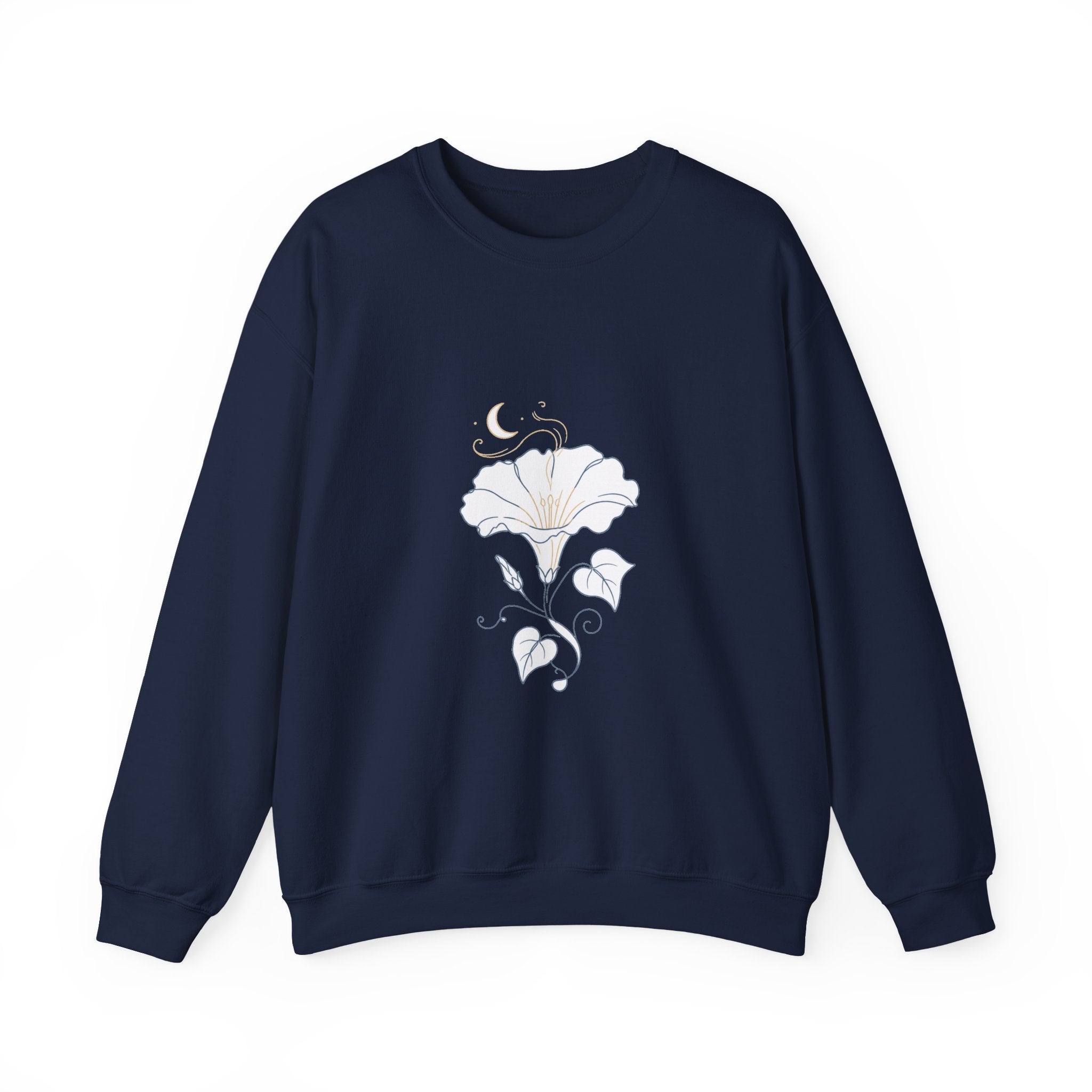 Matching Couple Sweatshirt - Sunflower & Moonflower Matching Couple Premium Fleece Sweatshirt Minimalist Art His Hers Christmas Gift - Design B
