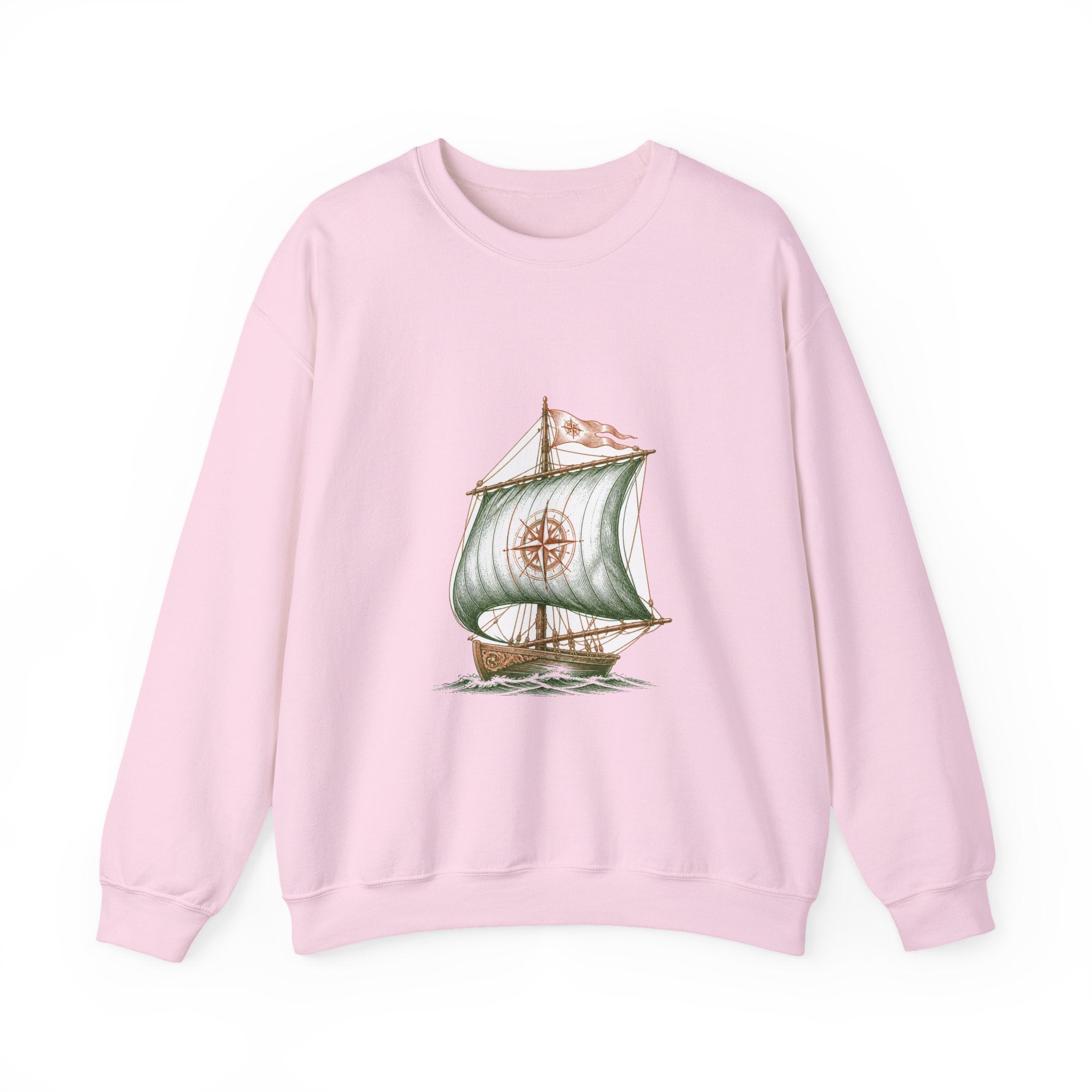 Matching Couple Sweatshirt - Anchor & Sail Matching Couple Crewneck Sweatshirt Vintage Art His Hers Wedding Gift - Design B