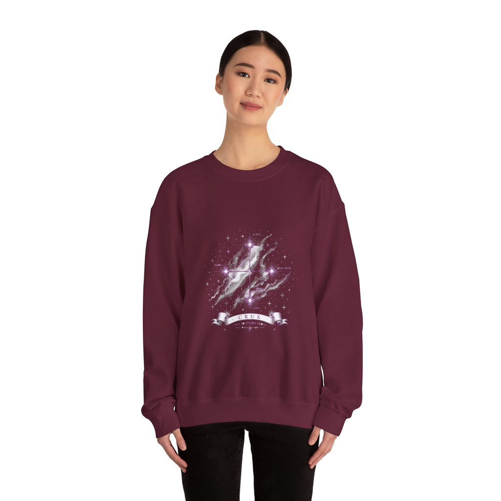 Matching Couple Sweatshirt - Aurora & Southern Cross Matching Couple Crewneck Sweatshirt Hand-Drawn Art His Hers Best Friend Gift - Design B