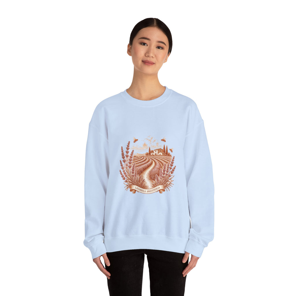 Matching Couple Sweatshirt - Lavender Fields & Canyon Matching Couple Premium Fleece Sweatshirt Vintage Art His Hers Honeymoon Gift - Design A