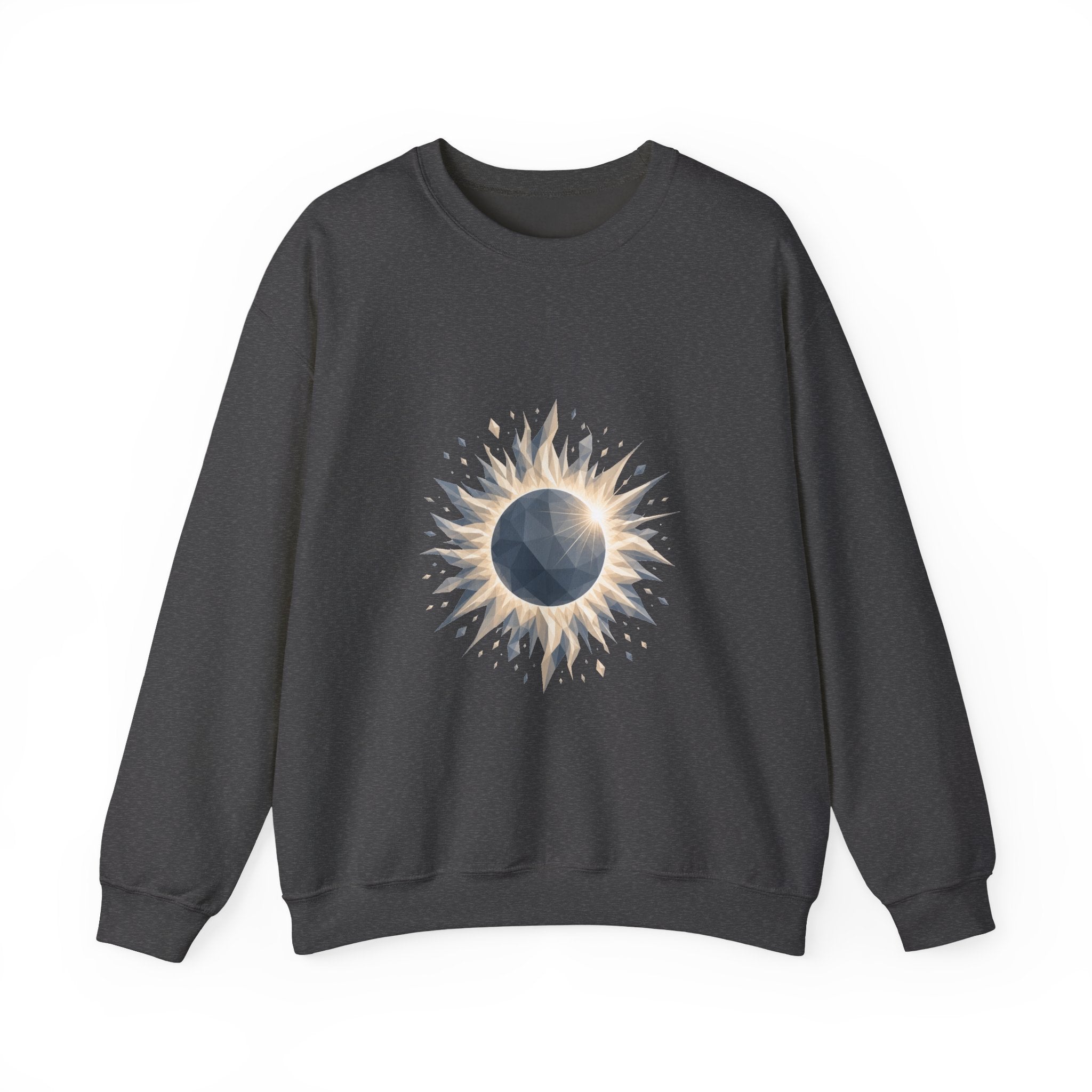 Matching Couple Sweatshirt - Solar & Lunar Eclipse Matching Couple Premium Fleece Sweatshirt Geometric Art His Hers Love Gift - Design A