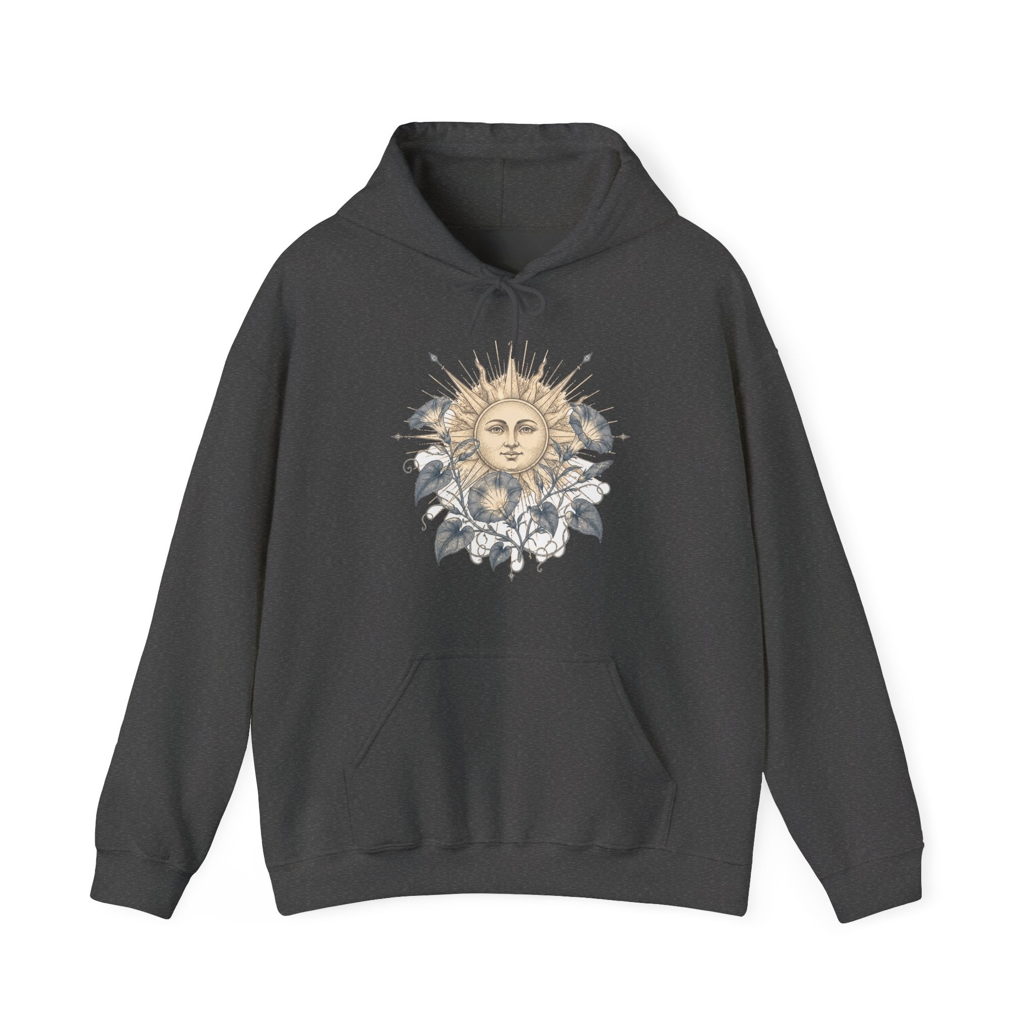 Matching Couple Sweatshirt - Sun & Moon Matching Couple Hooded Sweatshirt Vintage Art His Hers Wedding Gift - Design B