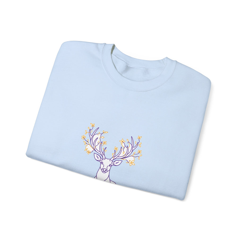 Matching Couple Sweatshirt - Bear & Deer Matching Couple Crewneck Sweatshirt Minimalist Art His Hers Valentine Gift - Design B