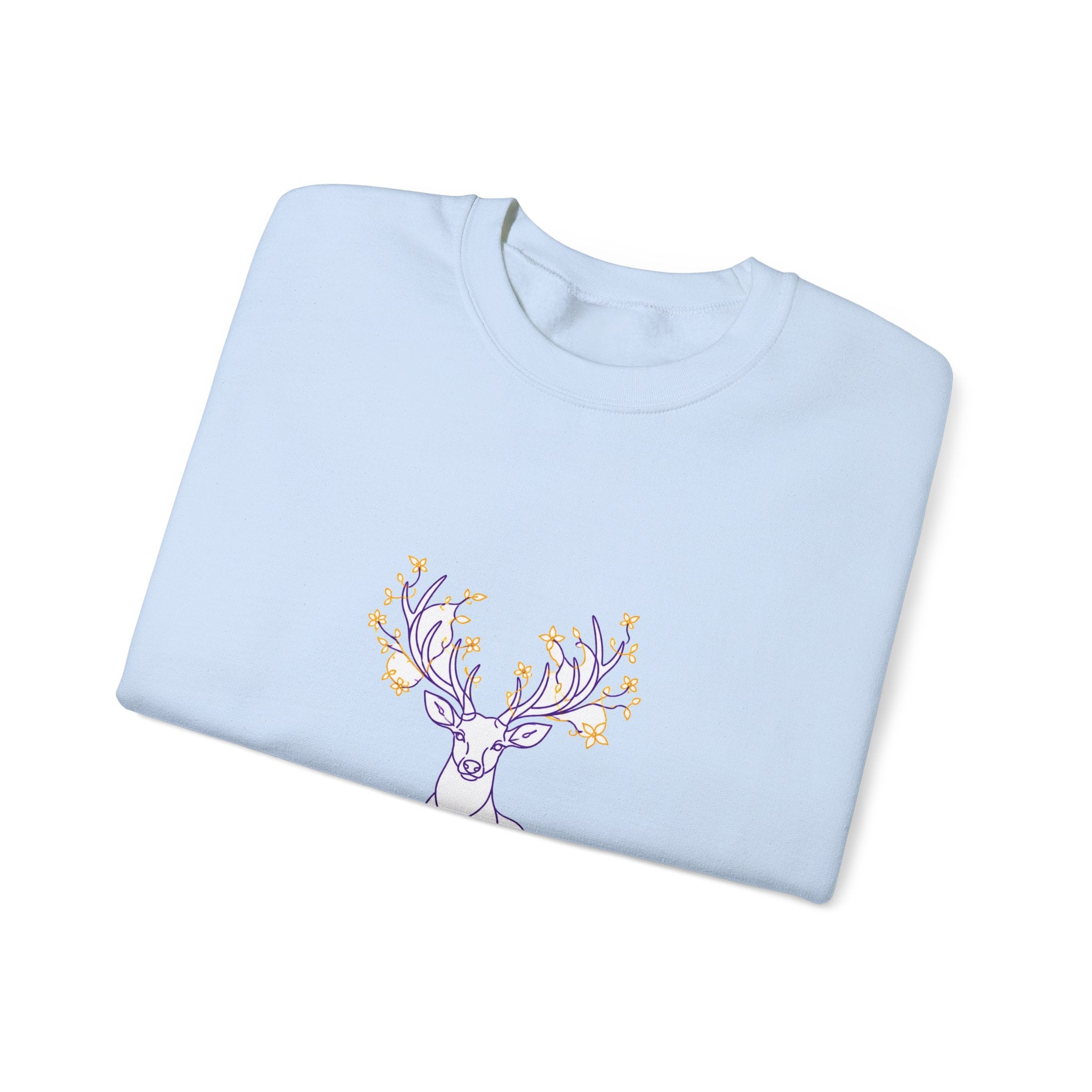 Matching Couple Sweatshirt - Bear & Deer Matching Couple Crewneck Sweatshirt Minimalist Art His Hers Valentine Gift - Design B